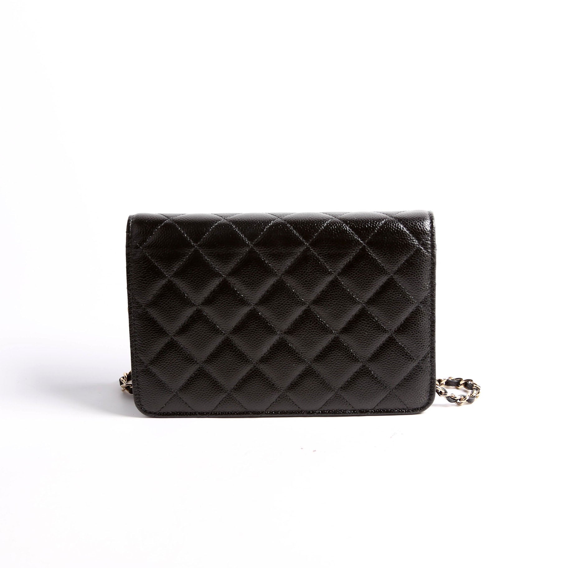 Wallet On Chain CC Quilted Caviar RFID Black