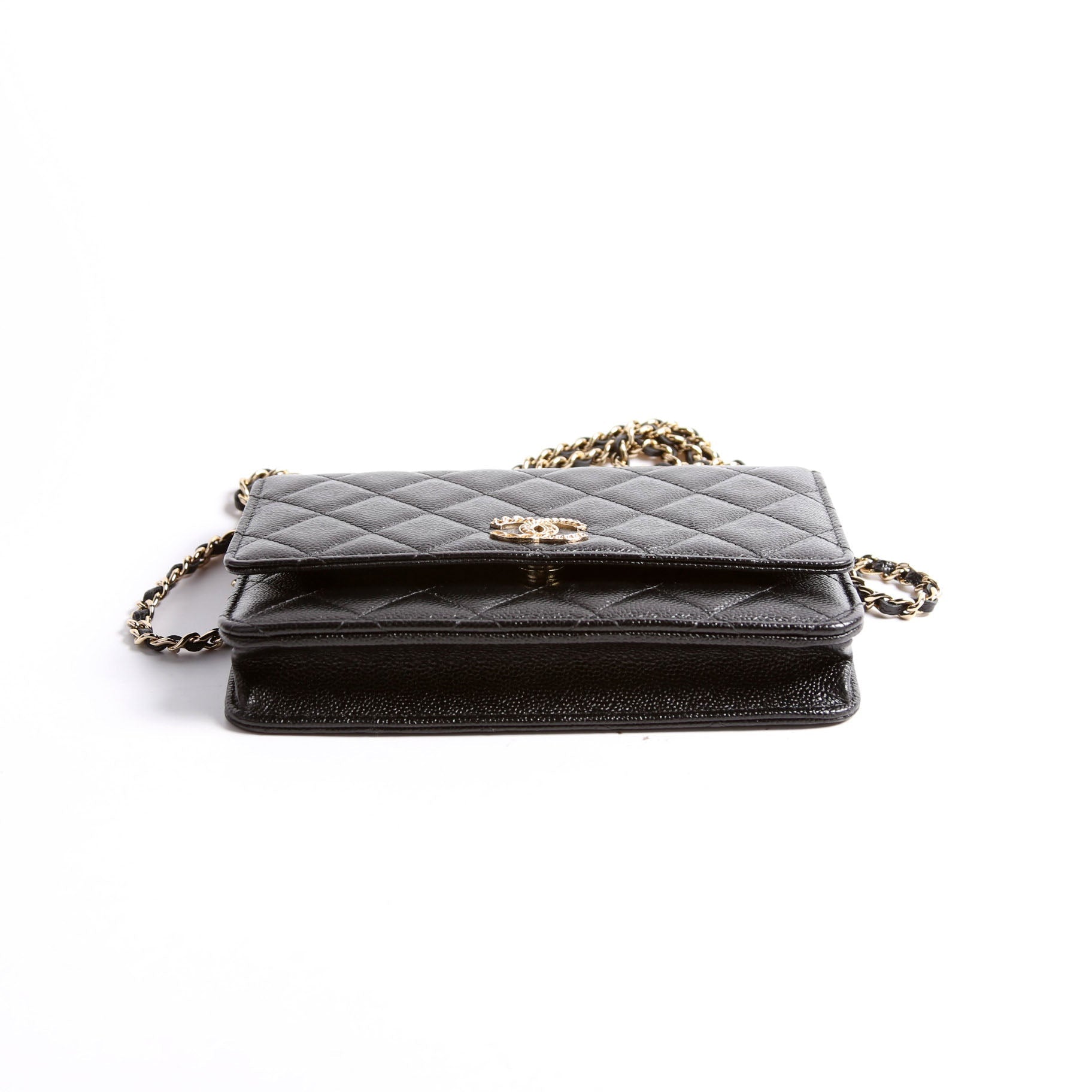Wallet On Chain CC Quilted Caviar RFID Black