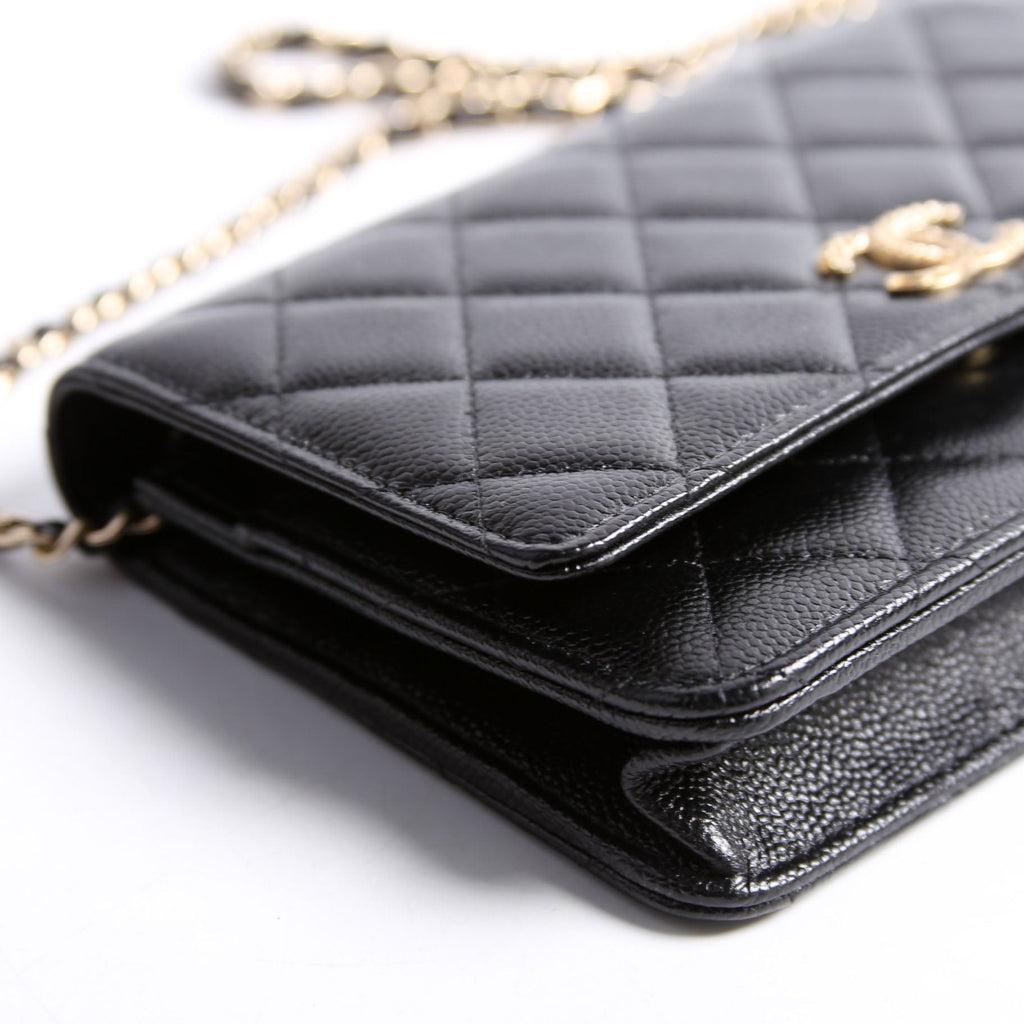 Wallet On Chain CC Quilted Caviar RFID Black