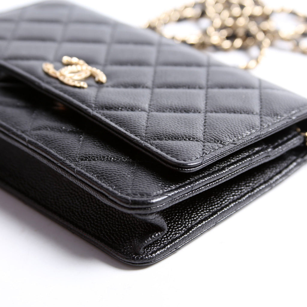 Wallet On Chain CC Quilted Caviar RFID Black