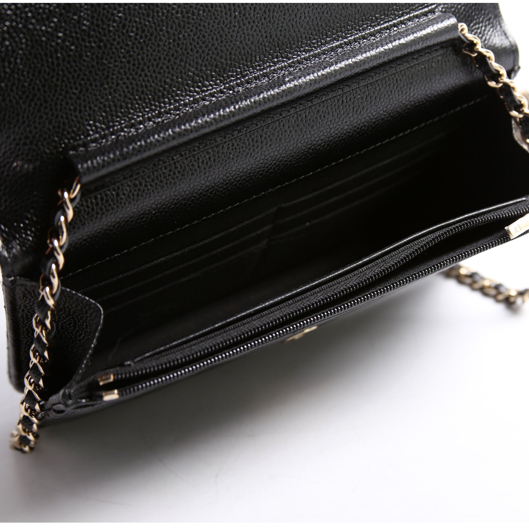 Wallet On Chain CC Quilted Caviar RFID Black