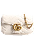476433 Marmont Leather Super Mini Flap White