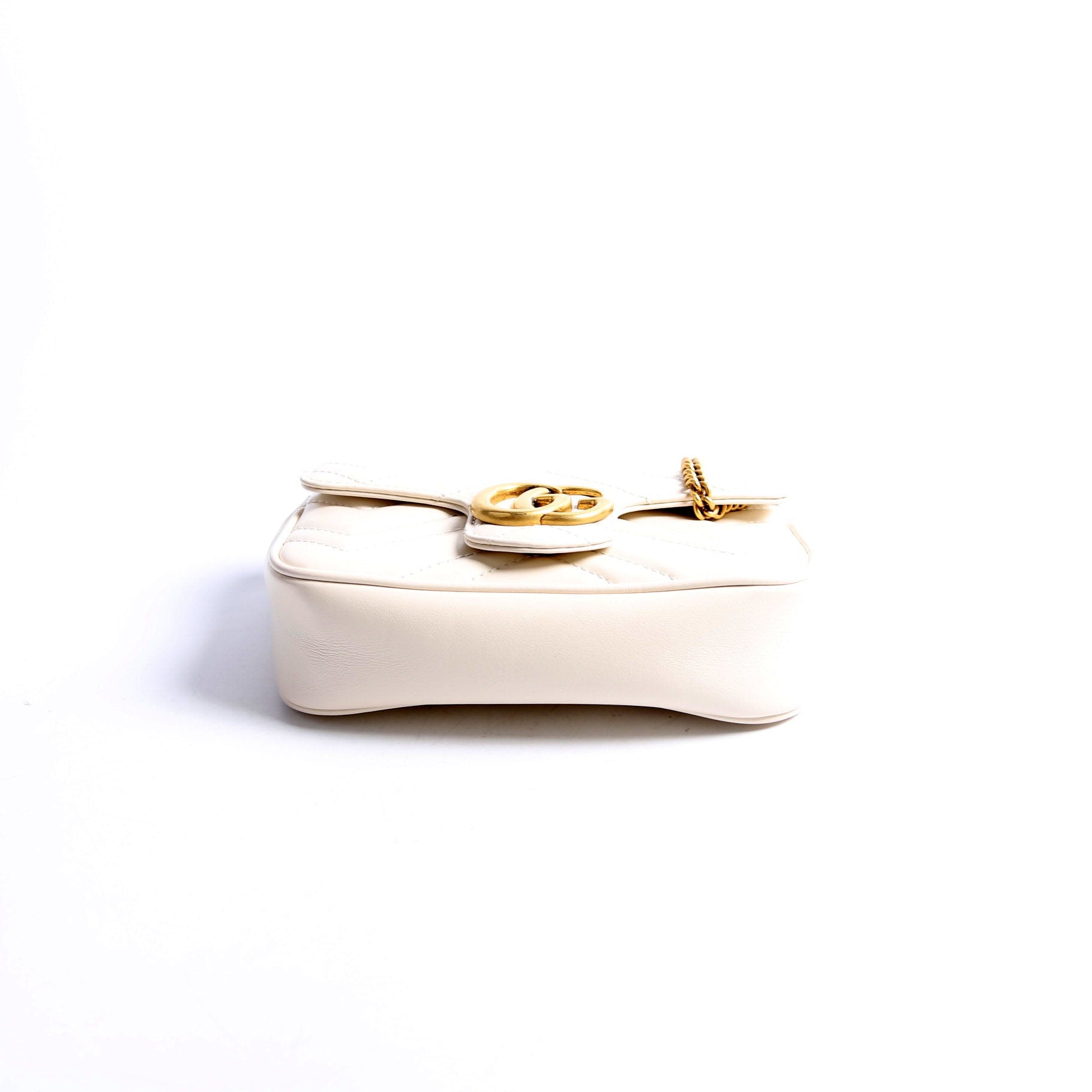 476433 Marmont Leather Super Mini Flap White