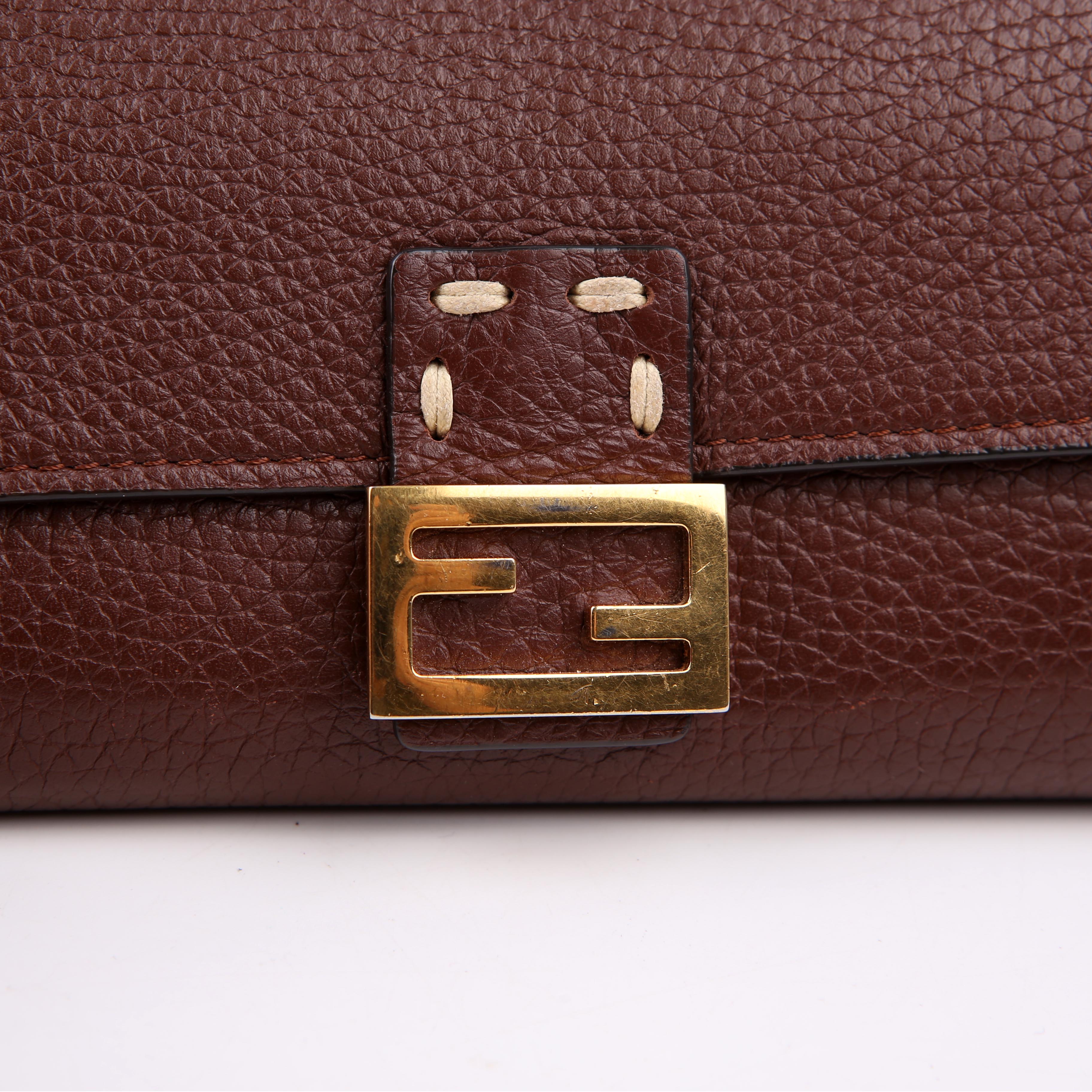 Fendi Selleria Leather Wallet On Chain Burgundy