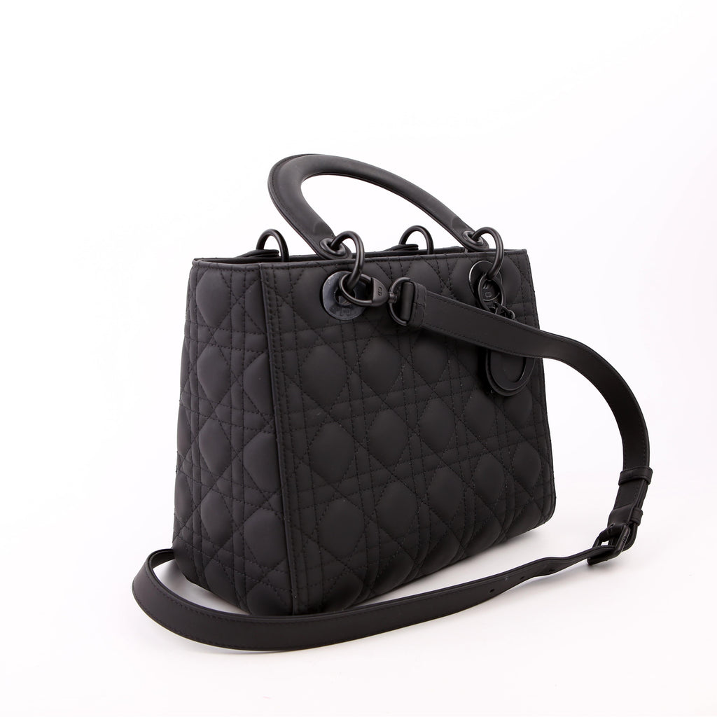 Lady Dior Medium Ultra Matte Black