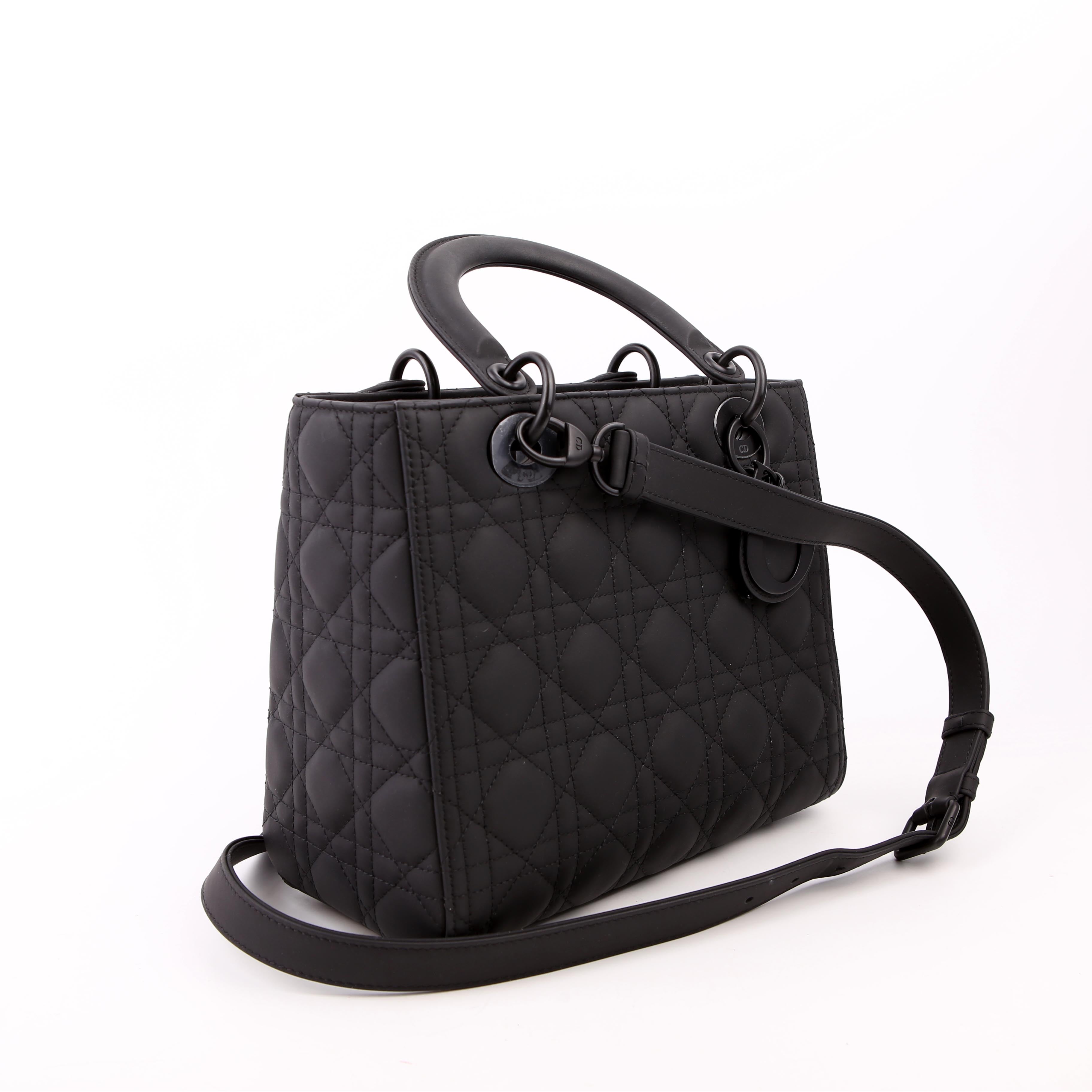 Lady Dior Medium Ultra Matte Black
