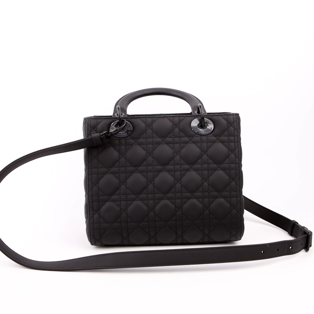 Lady Dior Medium Ultra Matte Black