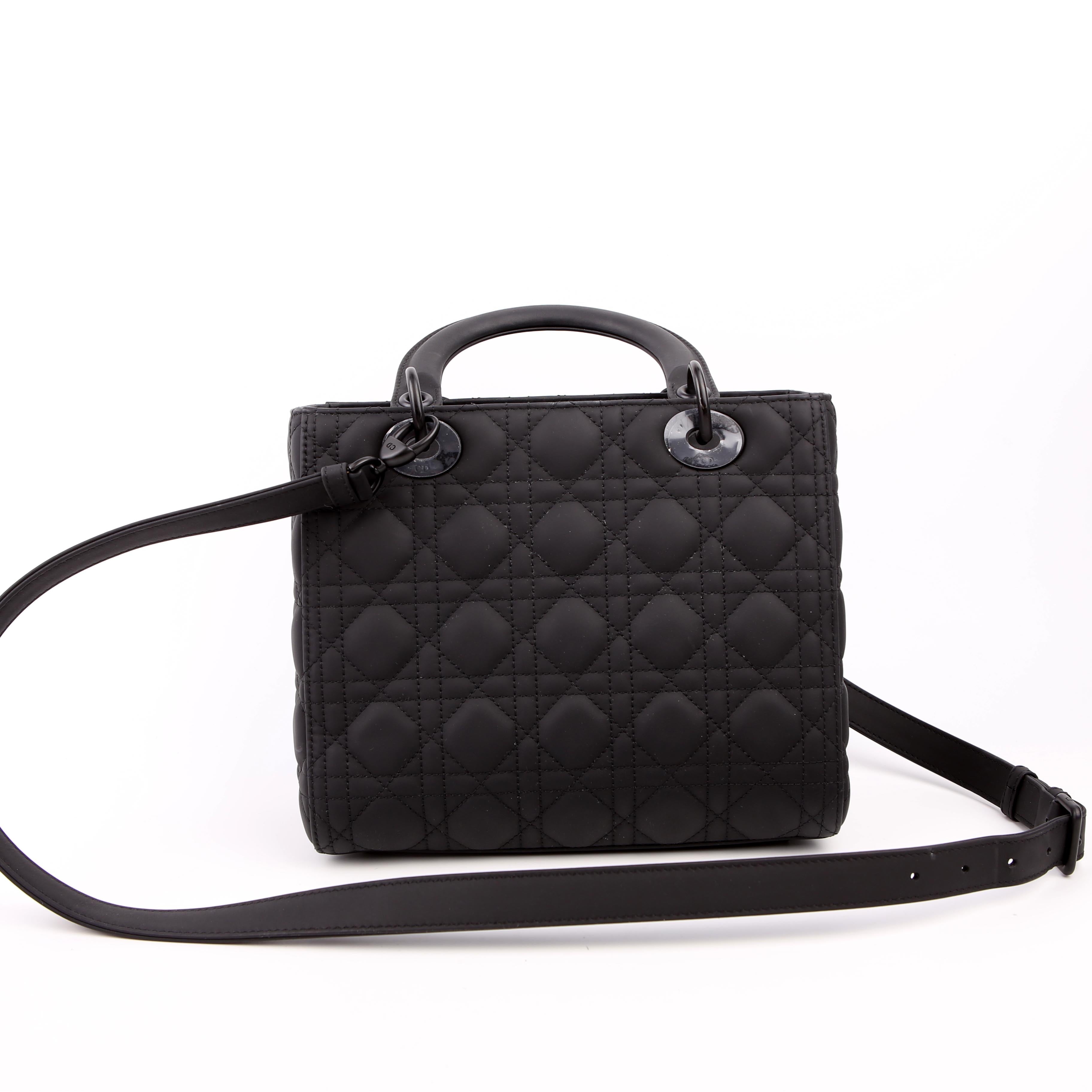 Lady Dior Medium Ultra Matte Black
