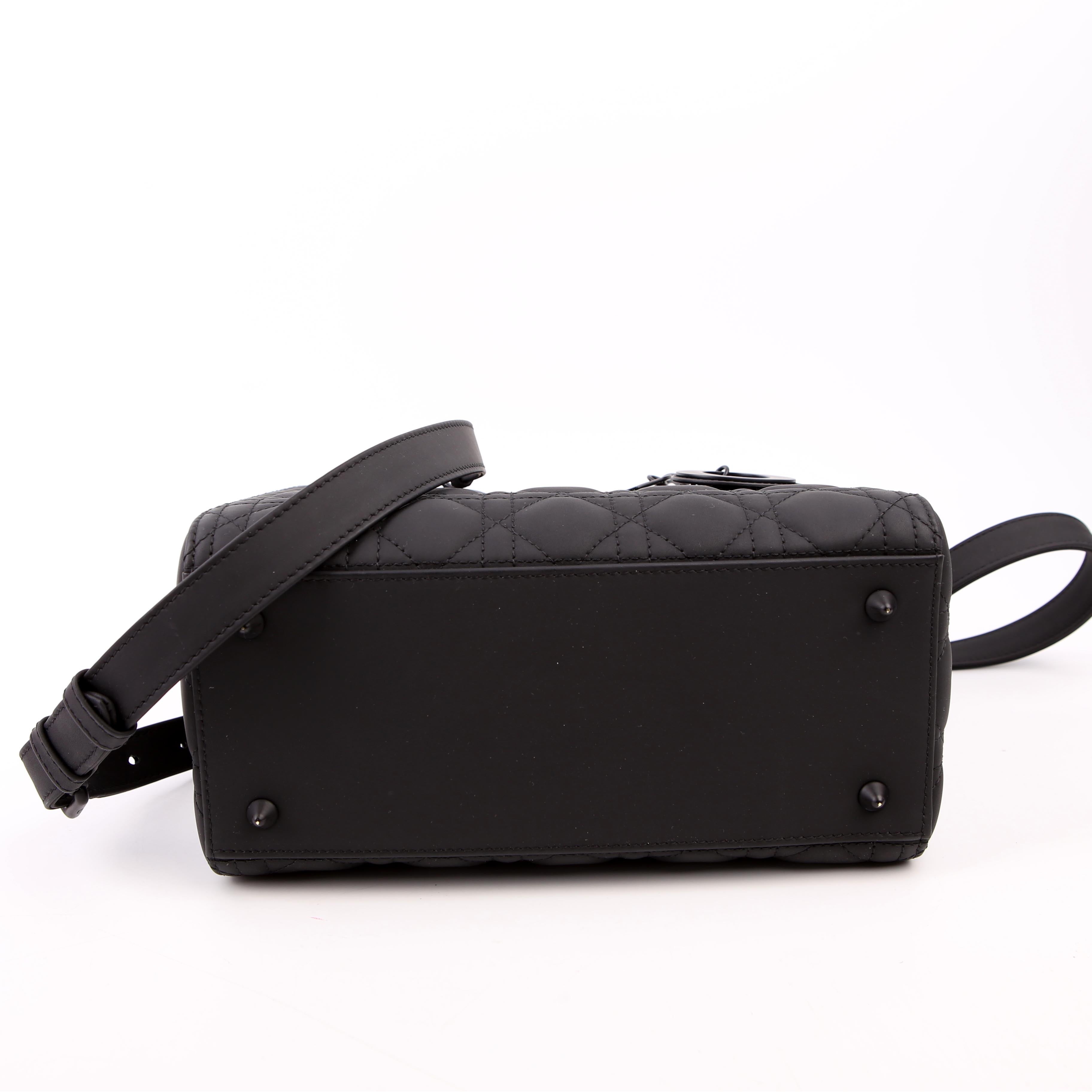 Lady Dior Medium Ultra Matte Black