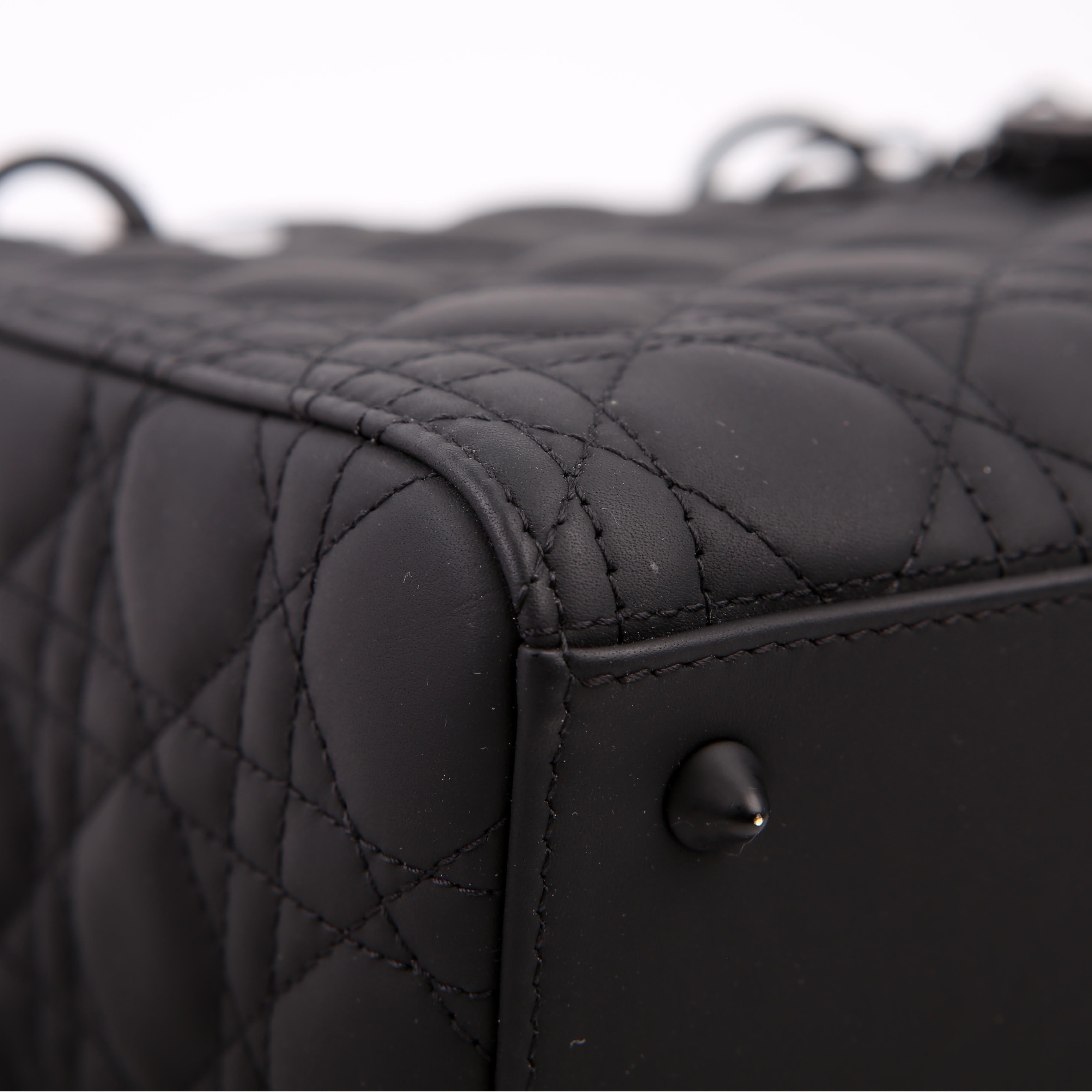 Lady Dior Medium Ultra Matte Black