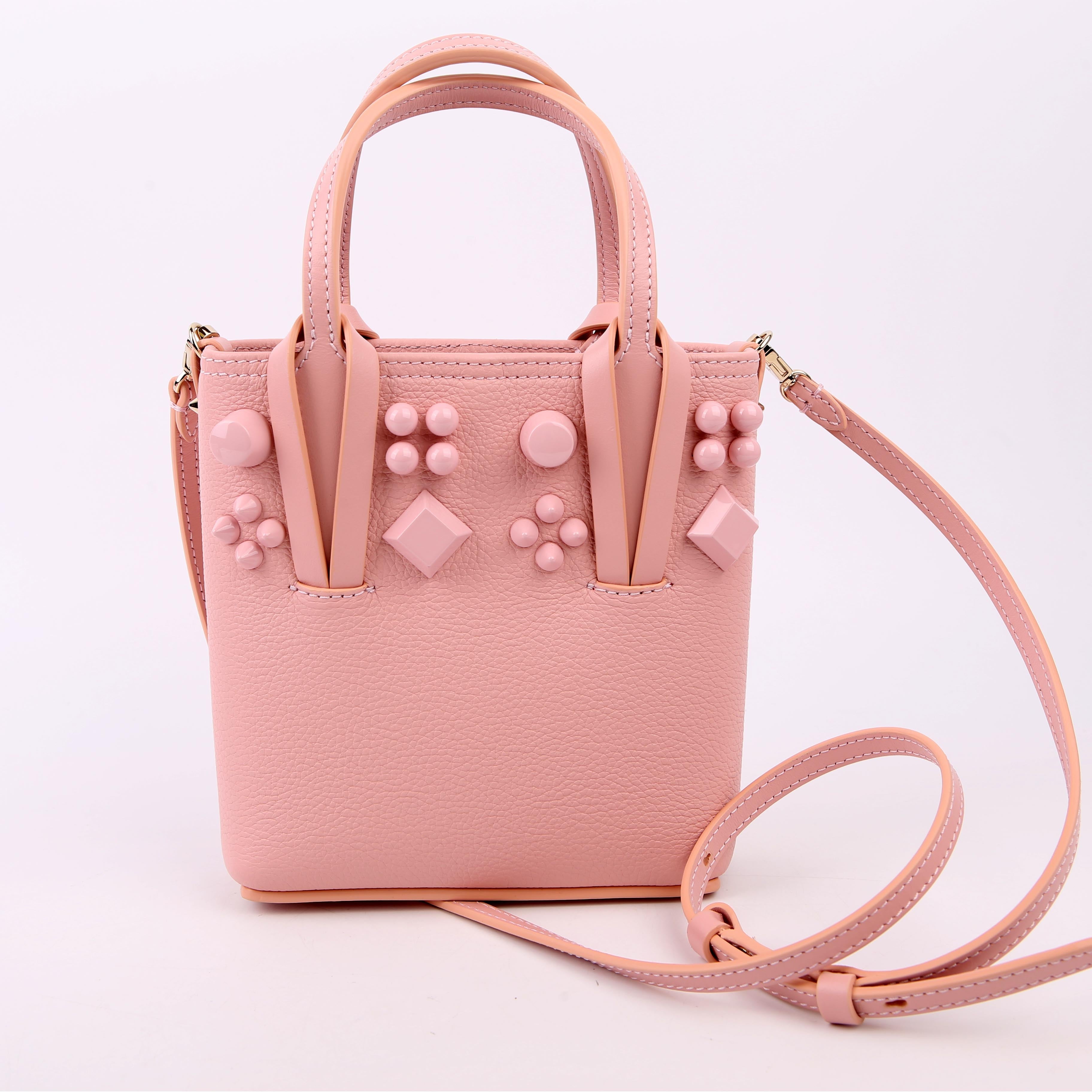 Cabata Mini Tote North/South Leather Pink
