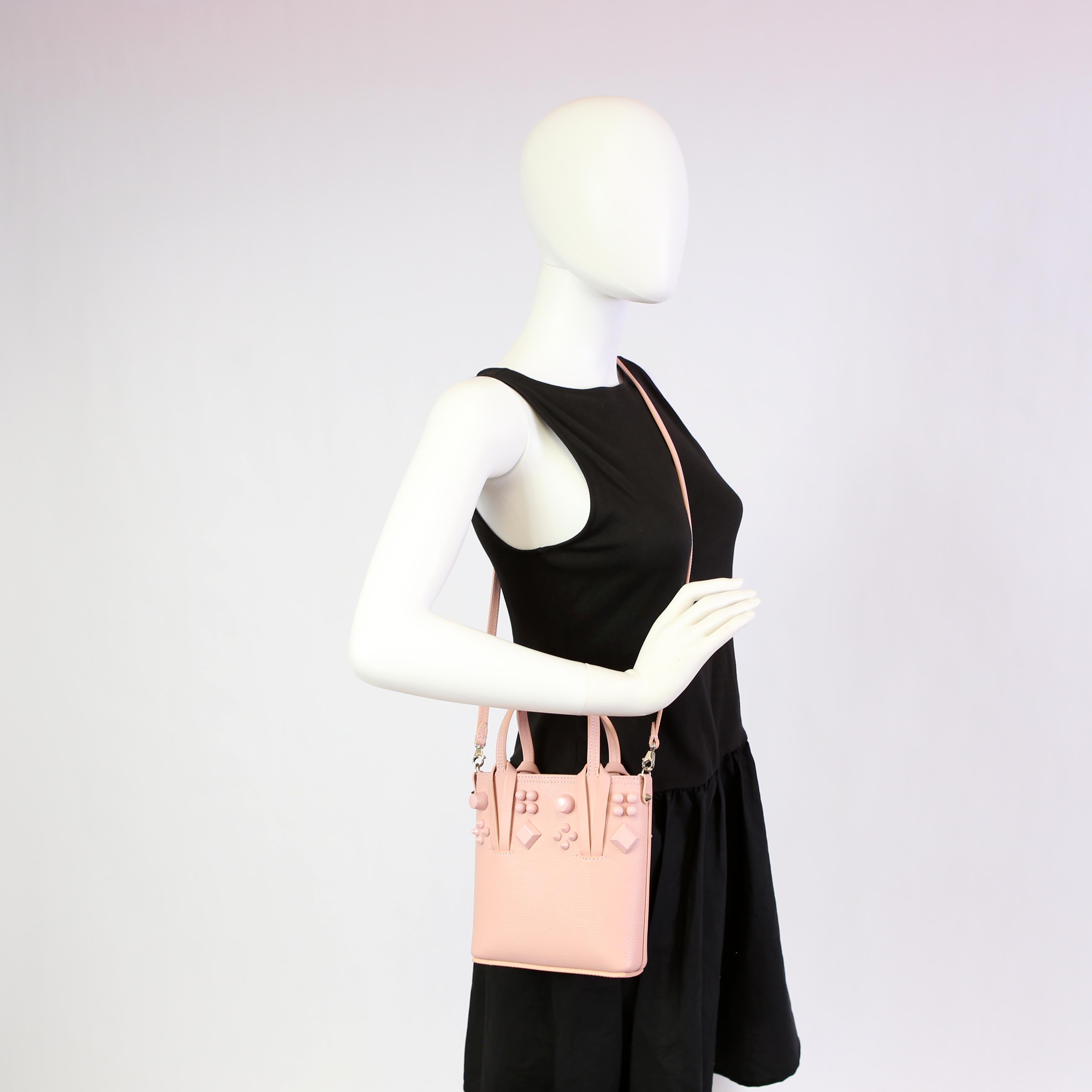 Cabata Mini Tote North/South Leather Pink