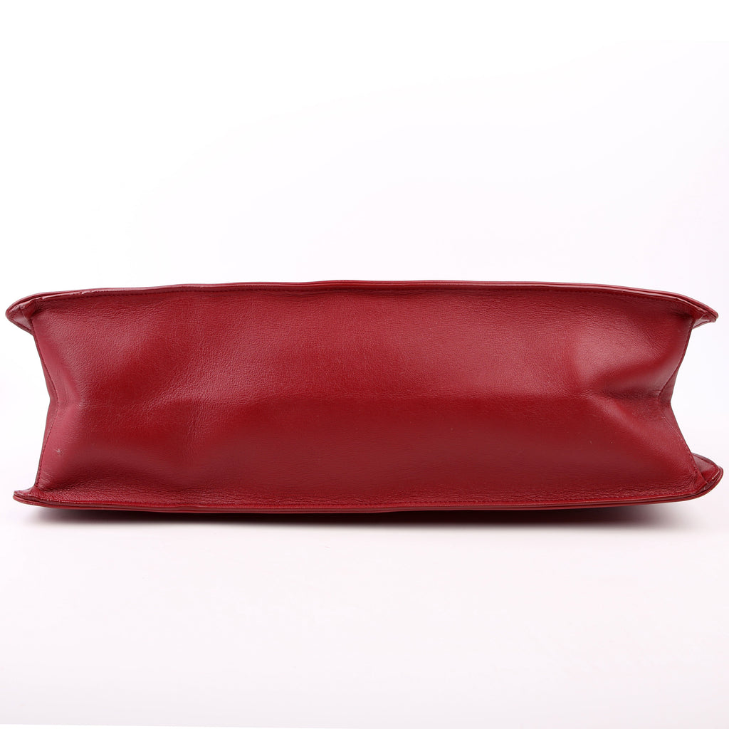 SAINT LAURENT Siena East/West Shopping Tote Calfskin Red