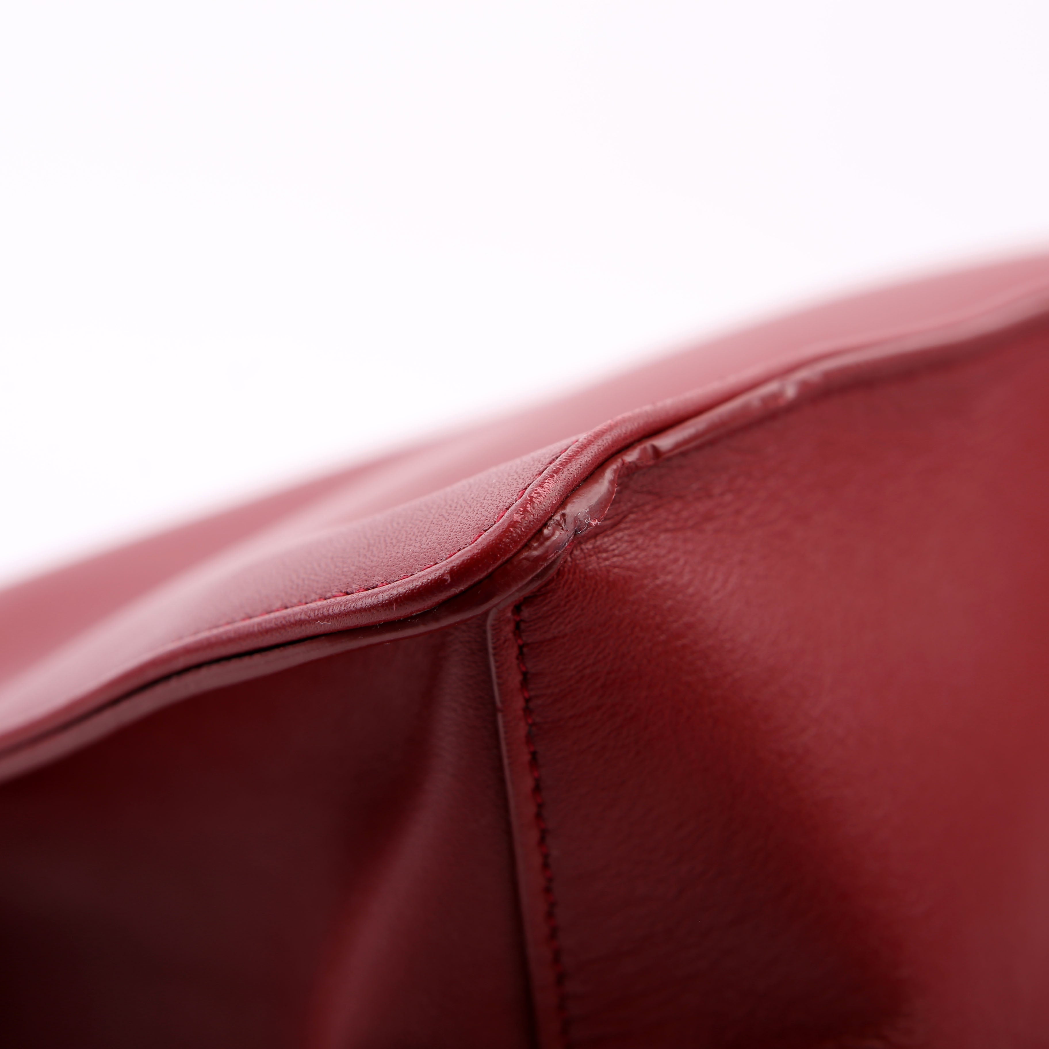 SAINT LAURENT Siena East/West Shopping Tote Calfskin Red