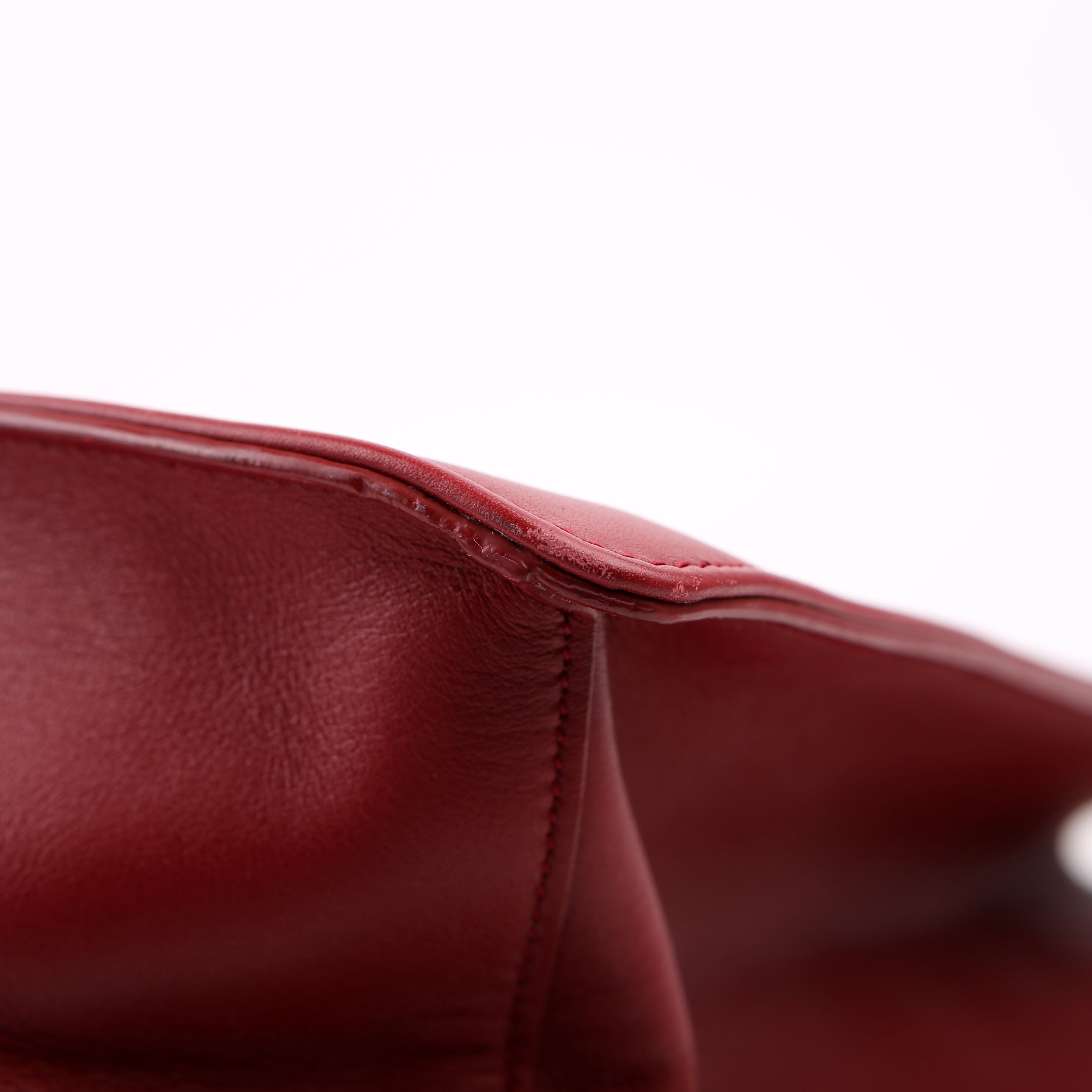 SAINT LAURENT Siena East/West Shopping Tote Calfskin Red