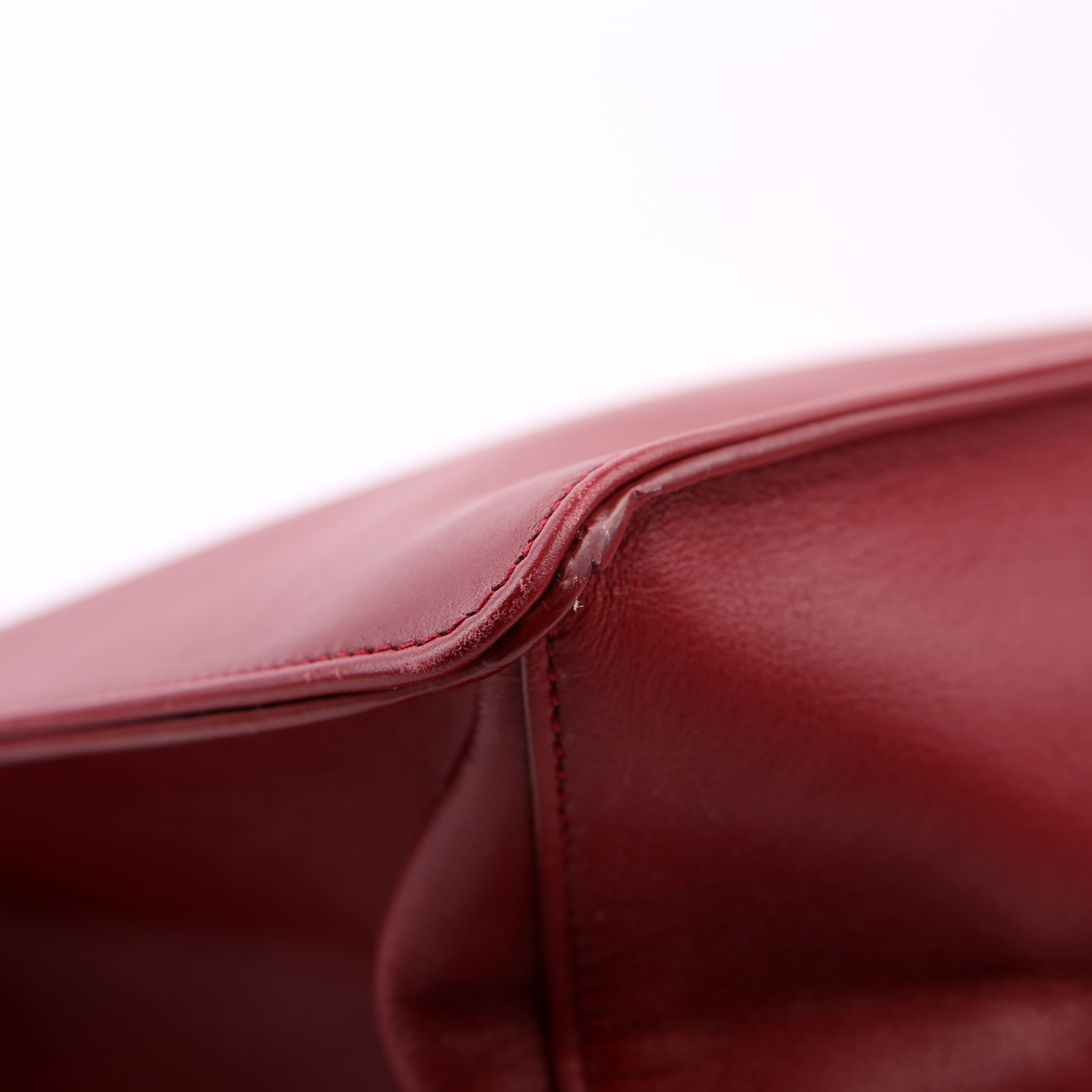 SAINT LAURENT Siena East/West Shopping Tote Calfskin Red