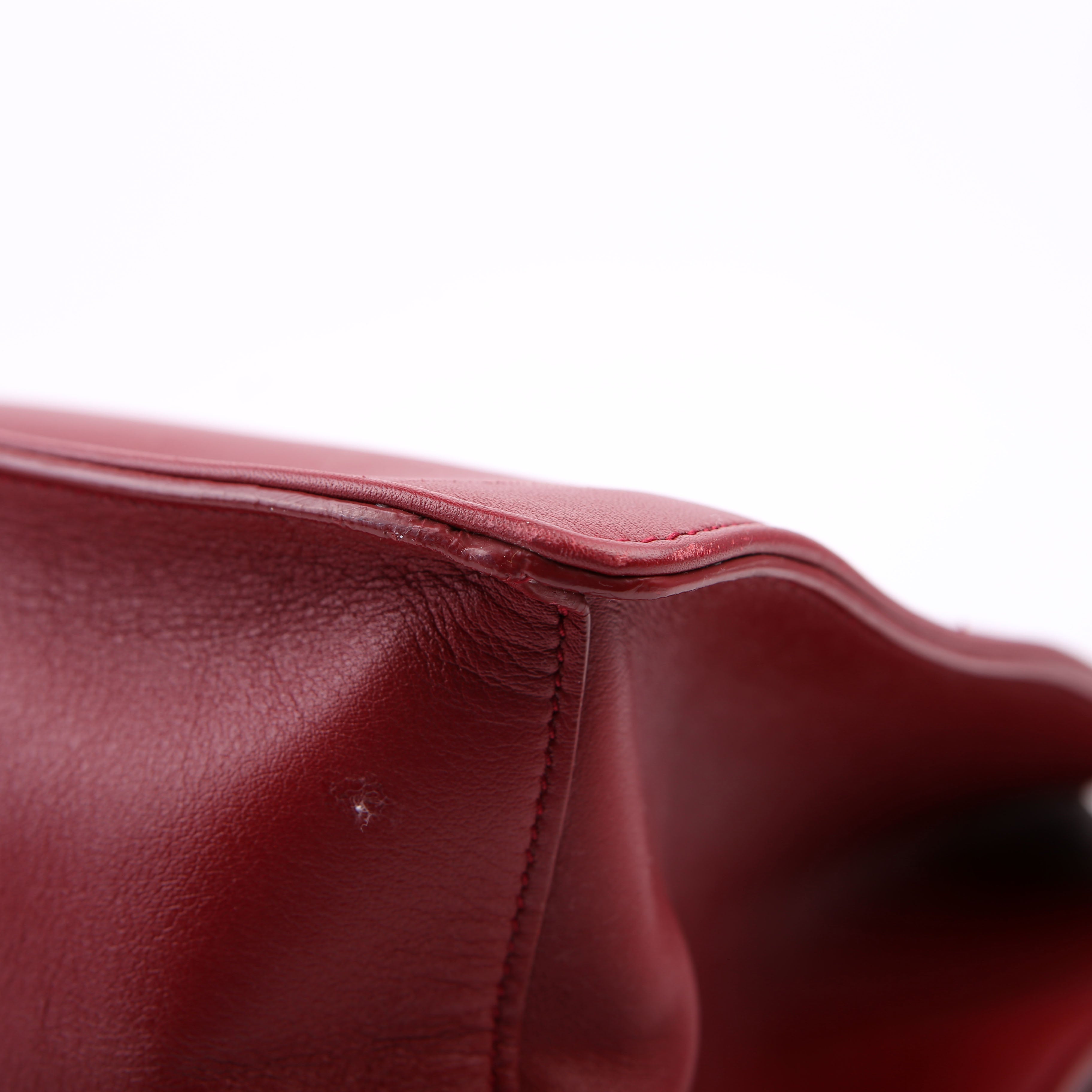 SAINT LAURENT Siena East/West Shopping Tote Calfskin Red