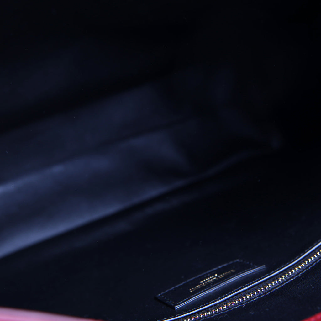 SAINT LAURENT Siena East/West Shopping Tote Calfskin Red