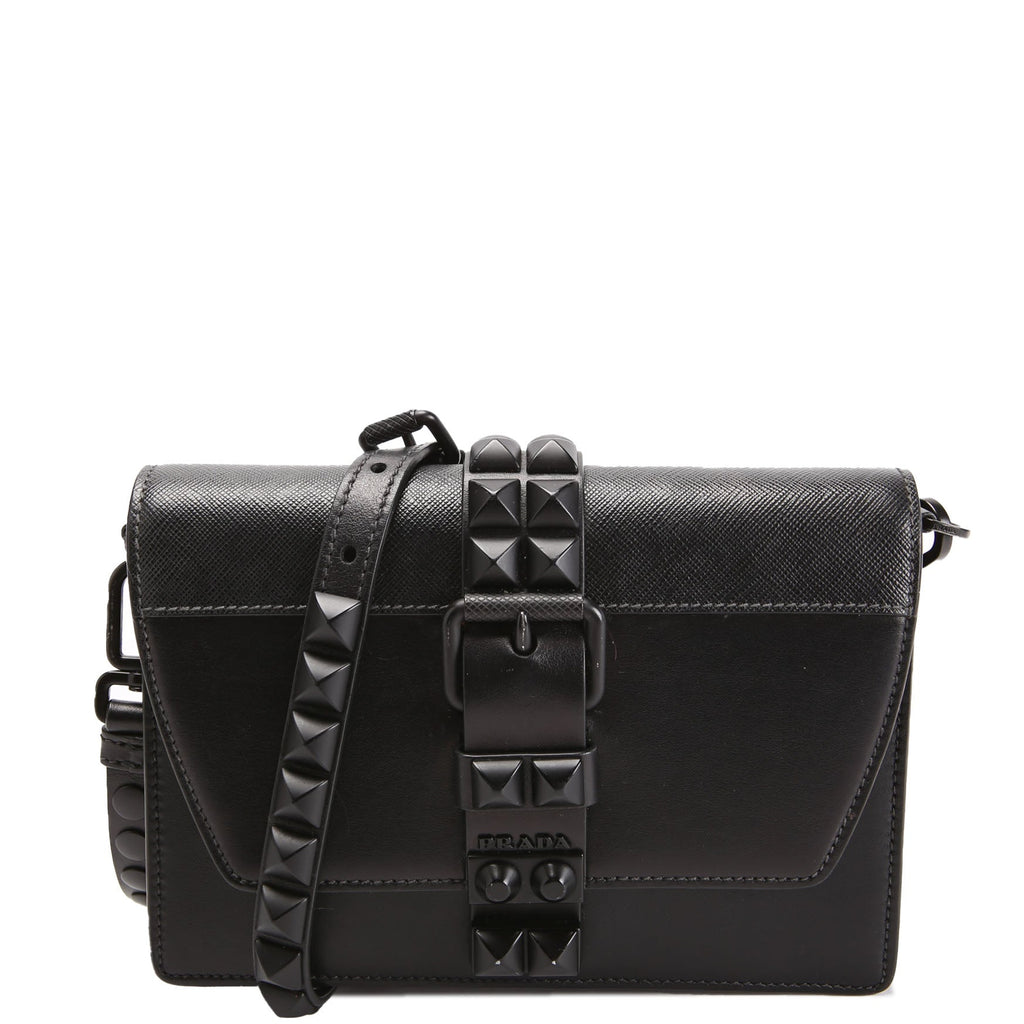 Prada Elektra City Calf Shoulder Black