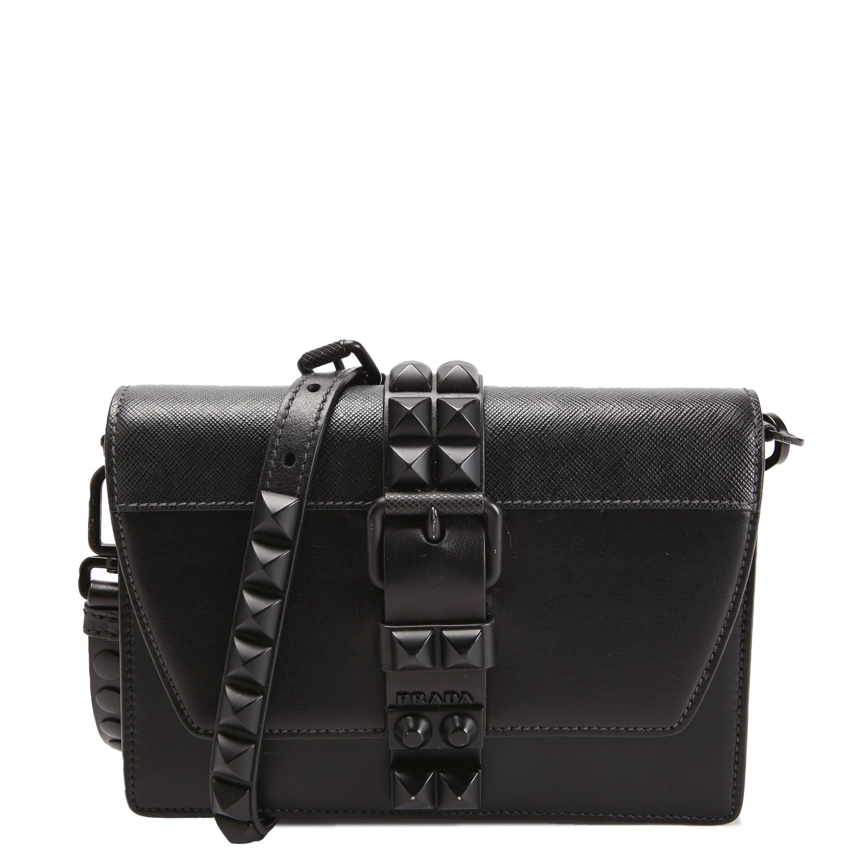 Prada Elektra City Calf Shoulder Black