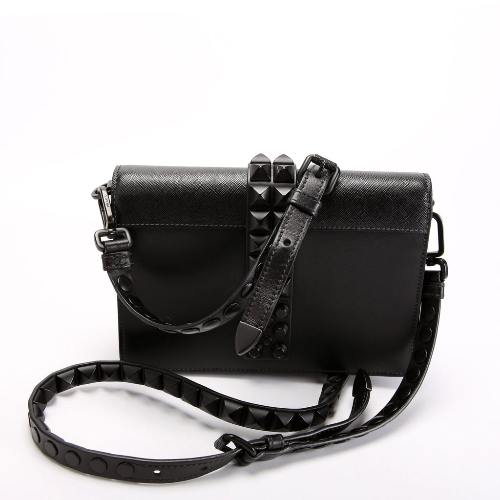 Prada Elektra City Calf Shoulder Black