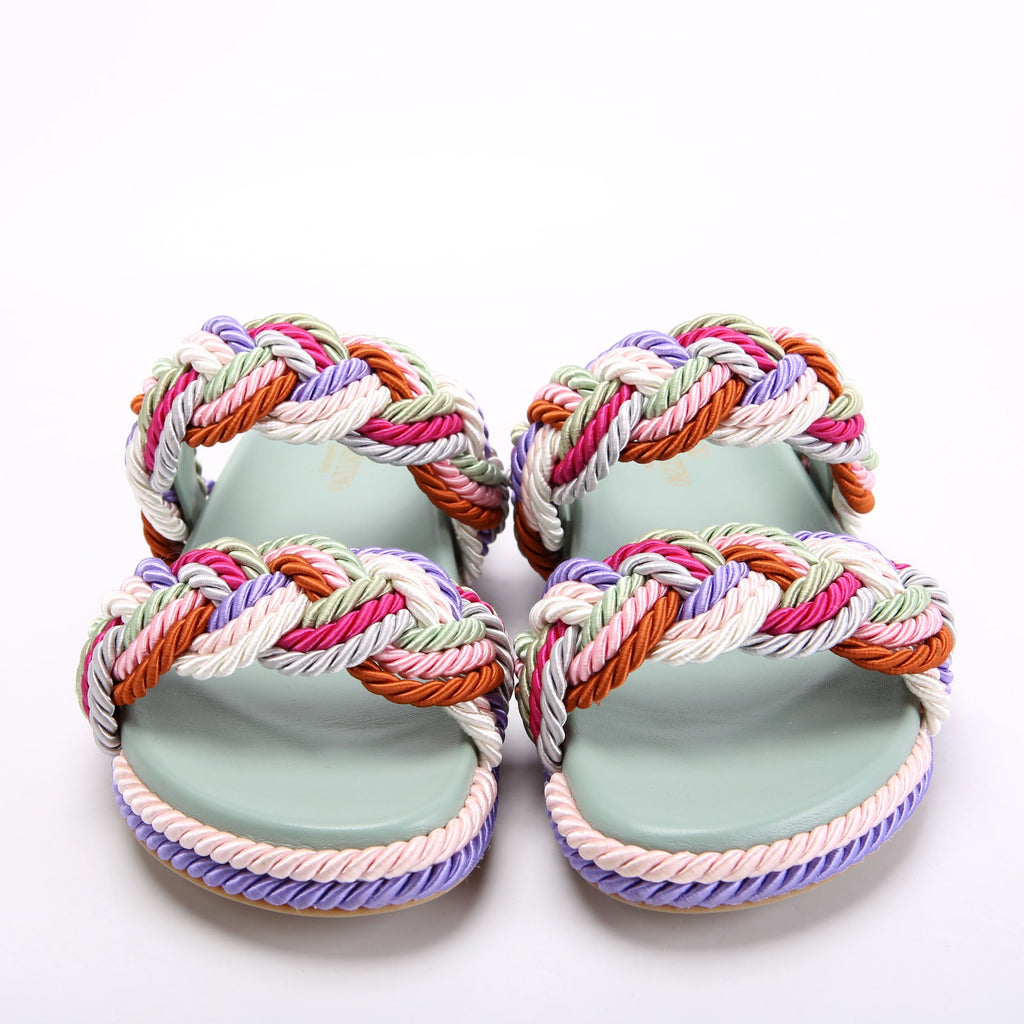 Rockstud Braided Sandals Size 38 Multicolor