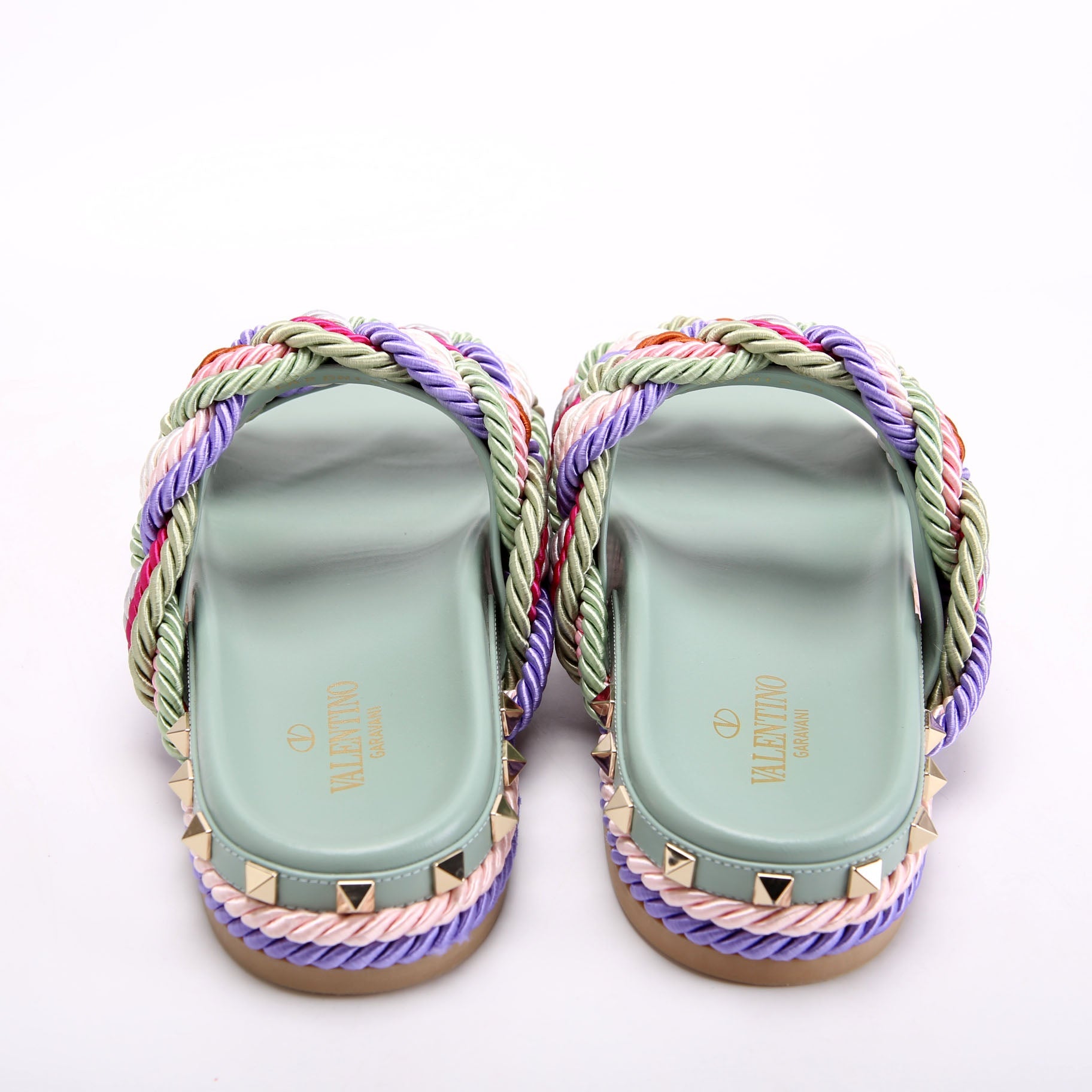 Rockstud Braided Sandals Size 38 Multicolor