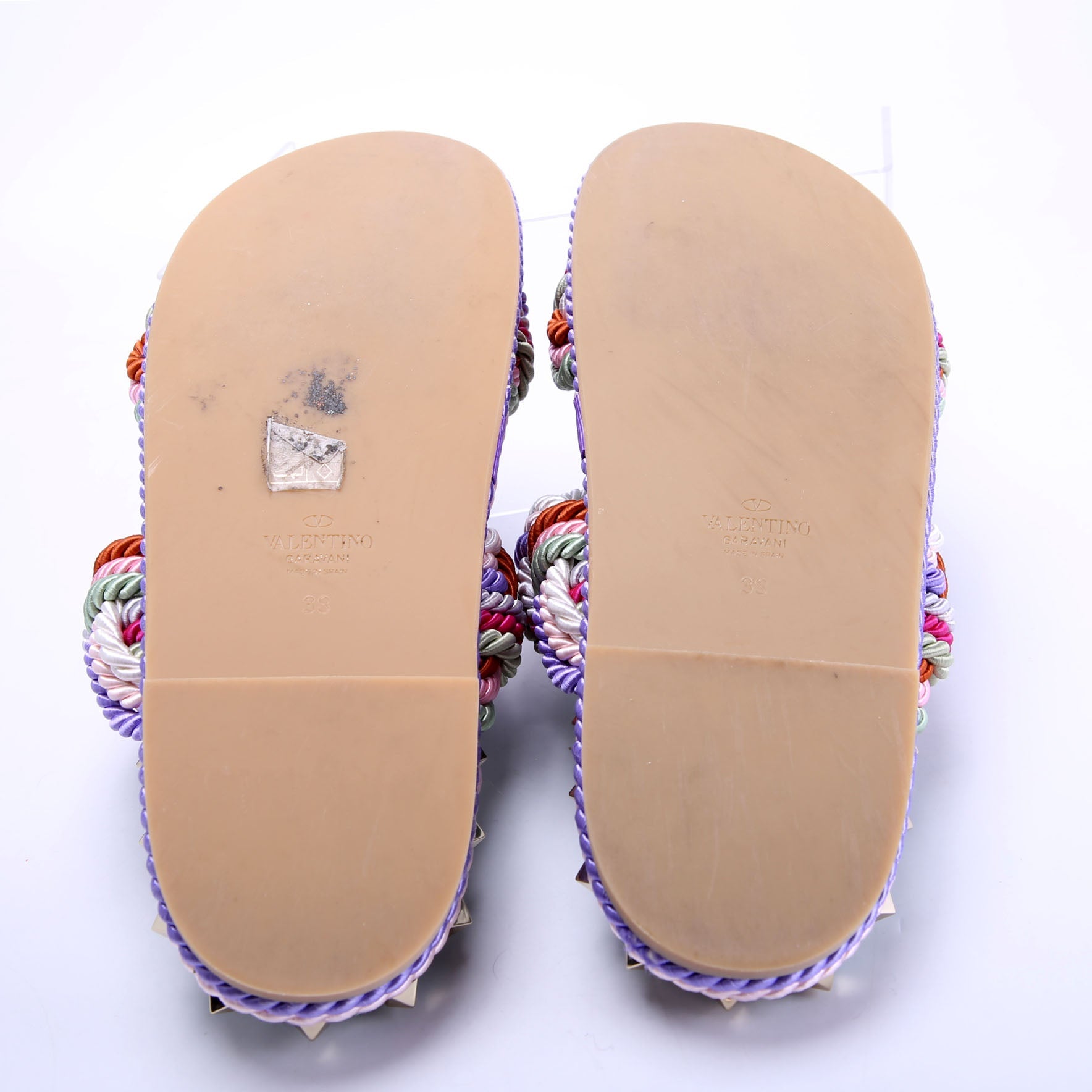 Rockstud Braided Sandals Size 38 Multicolor