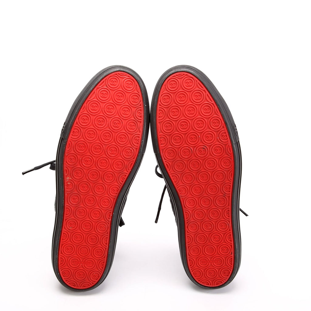 CC Cap Toe Sneakers Size 38.5 Black/Red