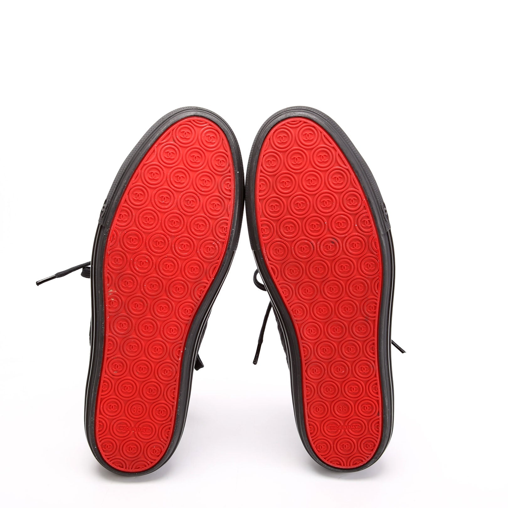 CC Cap Toe Sneakers Size 38.5 Black/Red