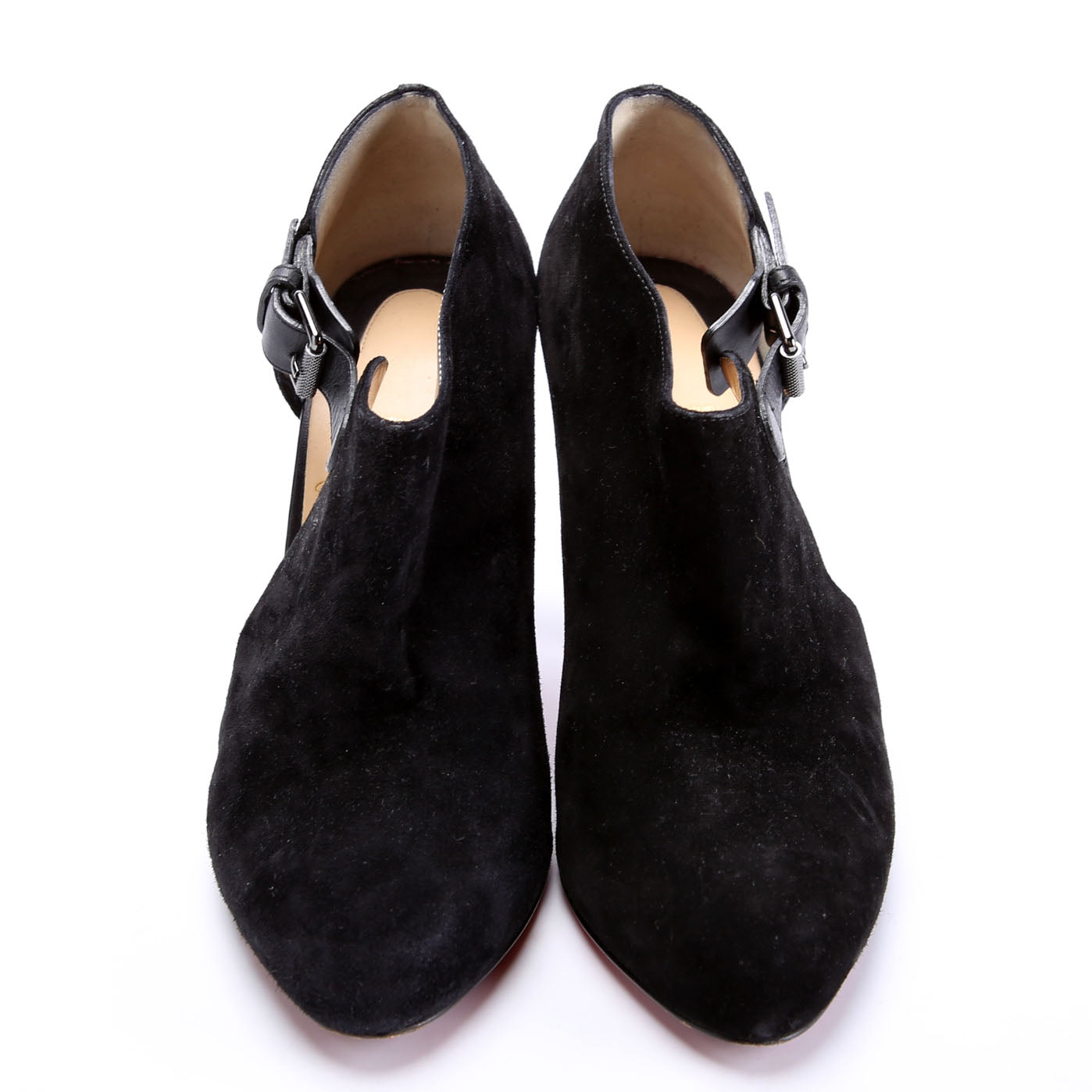 Seferme Cutout Suede Booties Size 37 Black