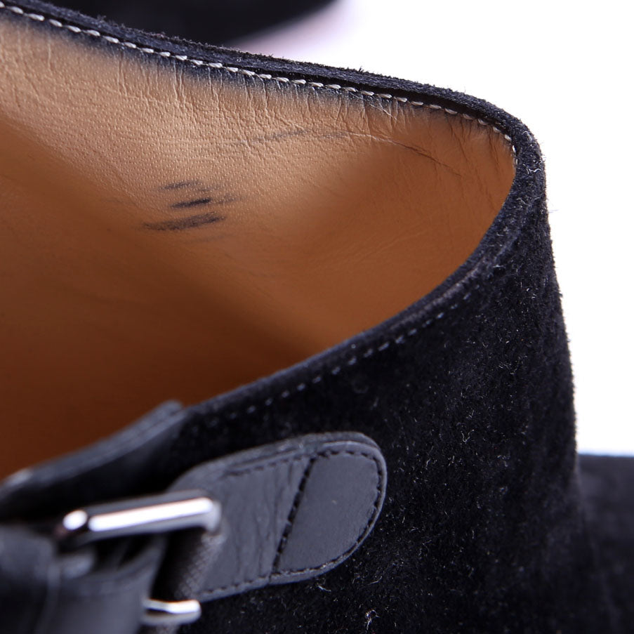 Seferme Cutout Suede Booties Size 37 Black