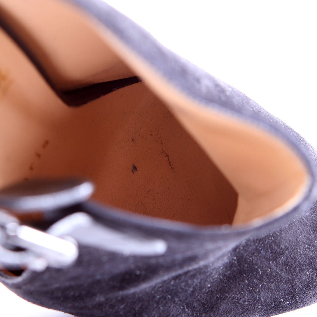 Seferme Cutout Suede Booties Size 37 Black
