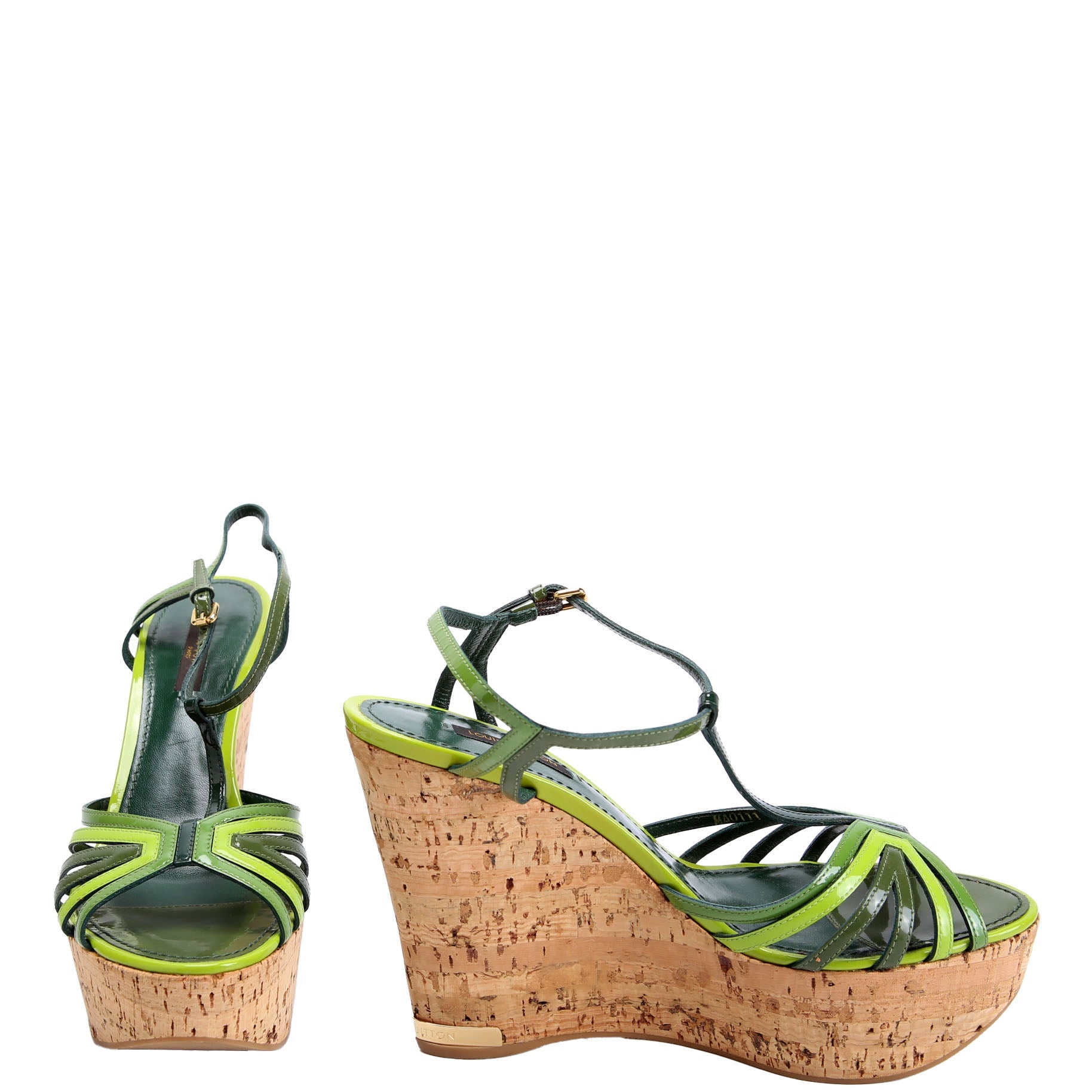 Summertime Cork Wedges Size 39 Green