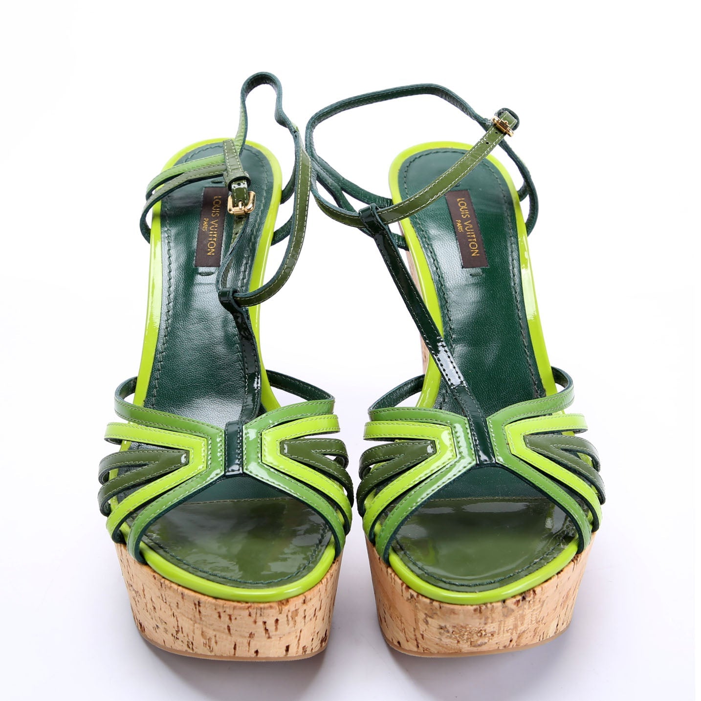 Summertime Cork Wedges Size 39 Green
