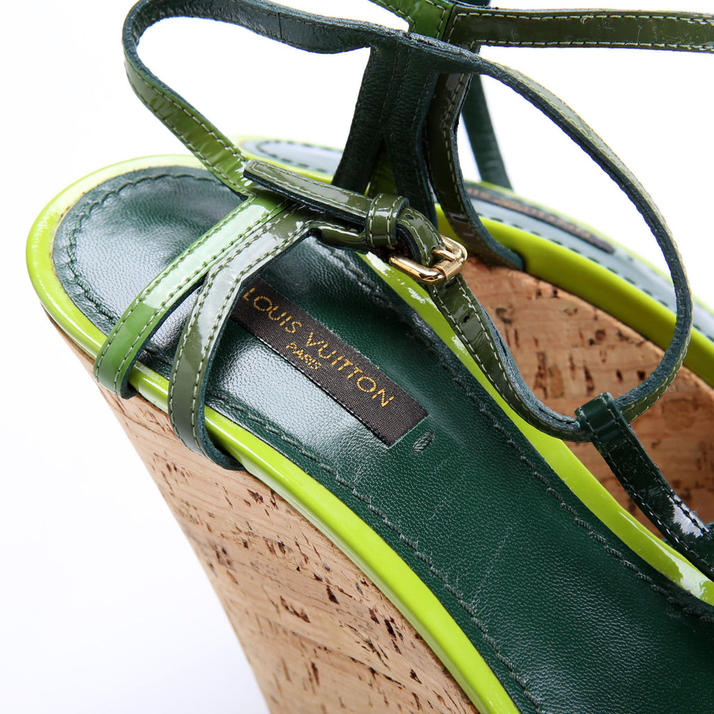 Summertime Cork Wedges Size 39 Green