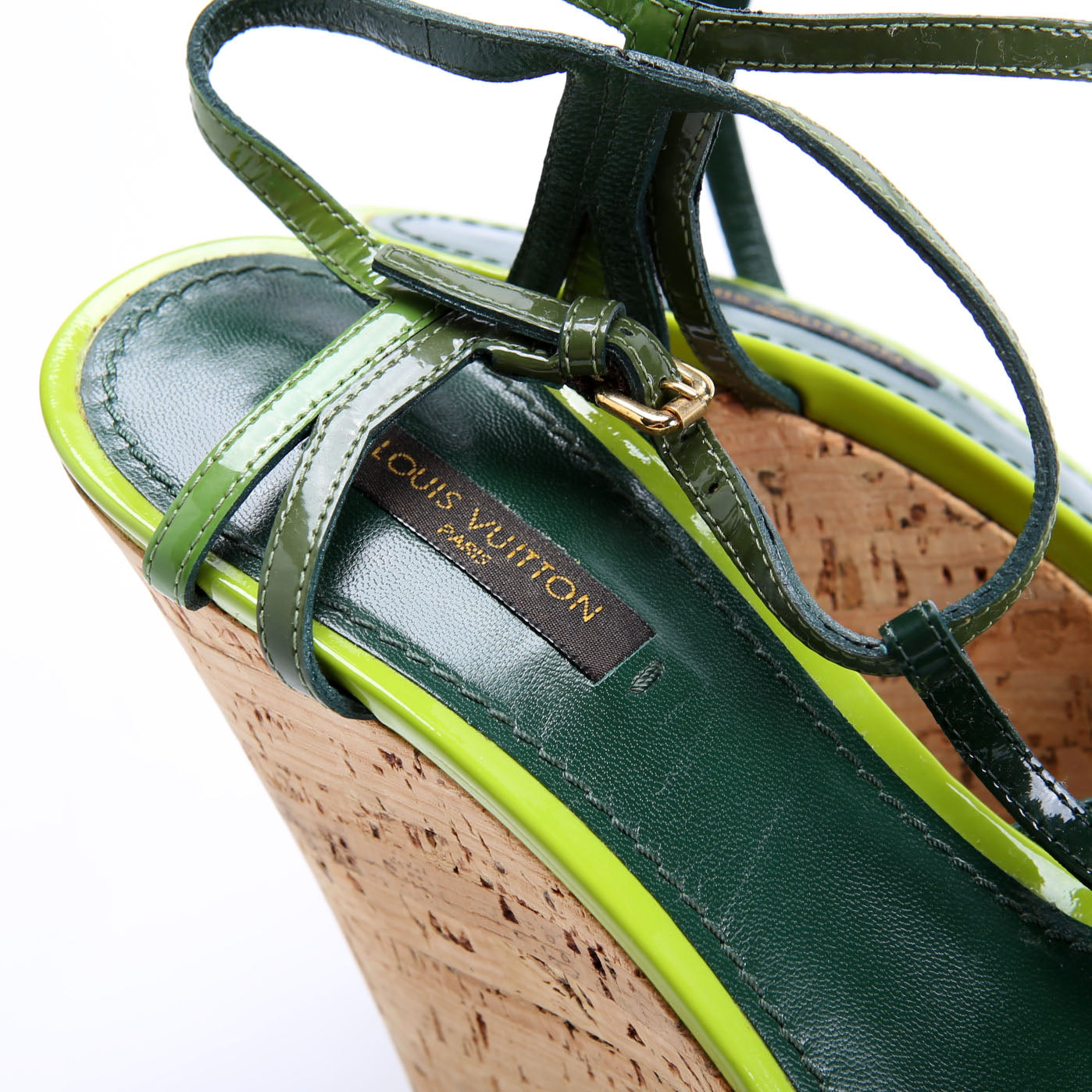Summertime Cork Wedges Size 39 Green