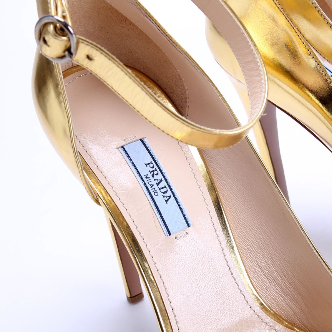 Ankle Strap Peep-Toe Heels Size 41 Gold