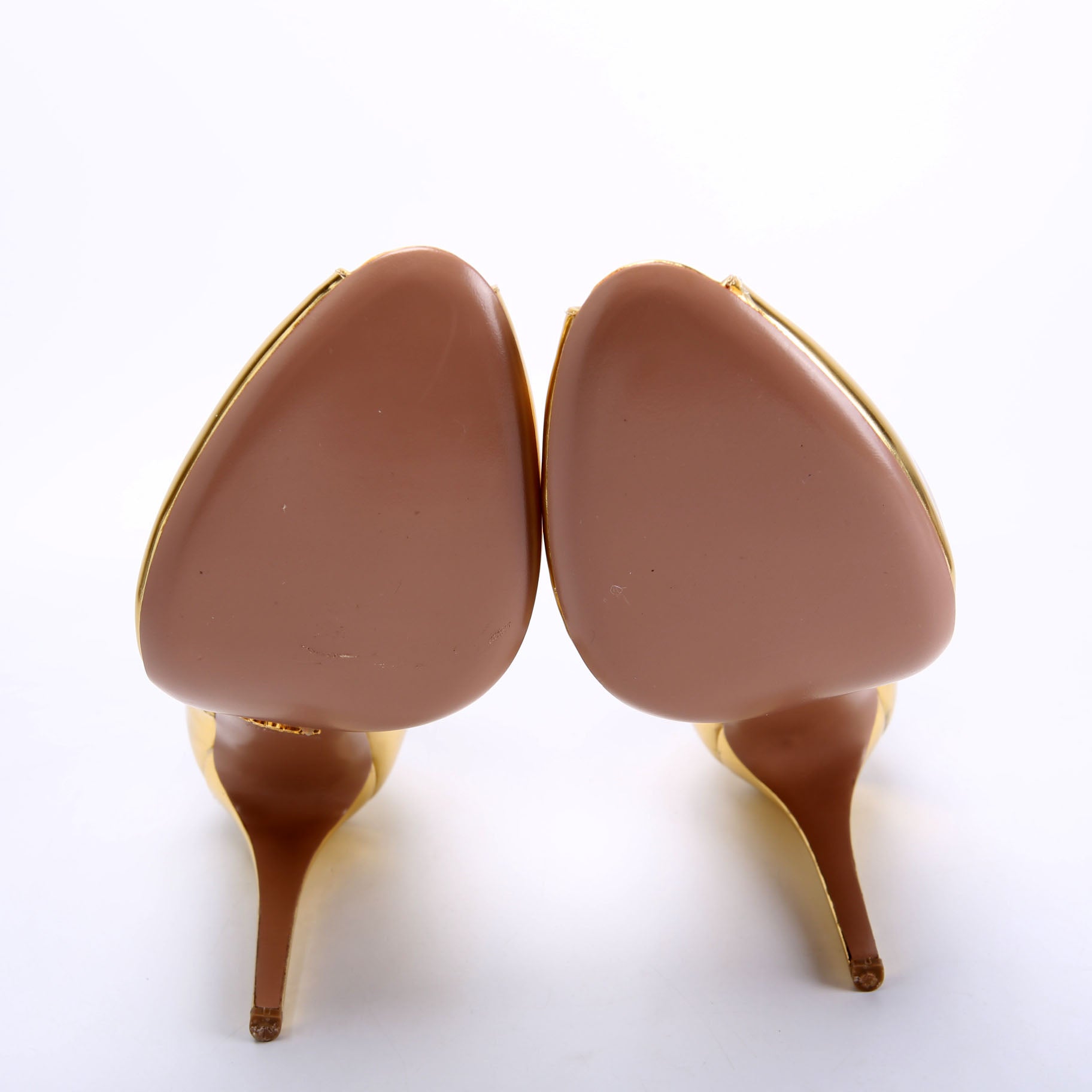 Ankle Strap Peep-Toe Heels Size 41 Gold