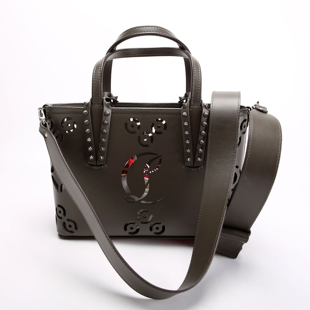 Cabata Mini Loubinthesky Perforate Tote Gray/Red