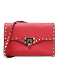 Rockstud Small Flip Lock Crossbody Red