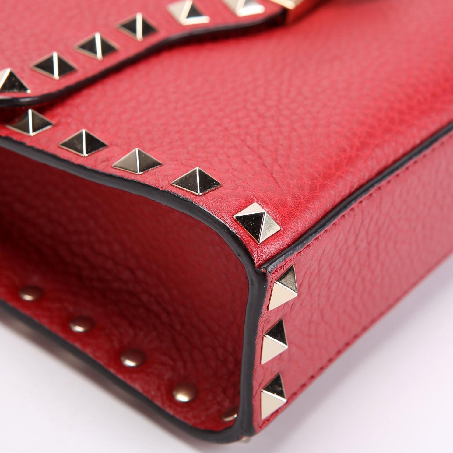 Rockstud Small Flip Lock Crossbody Red