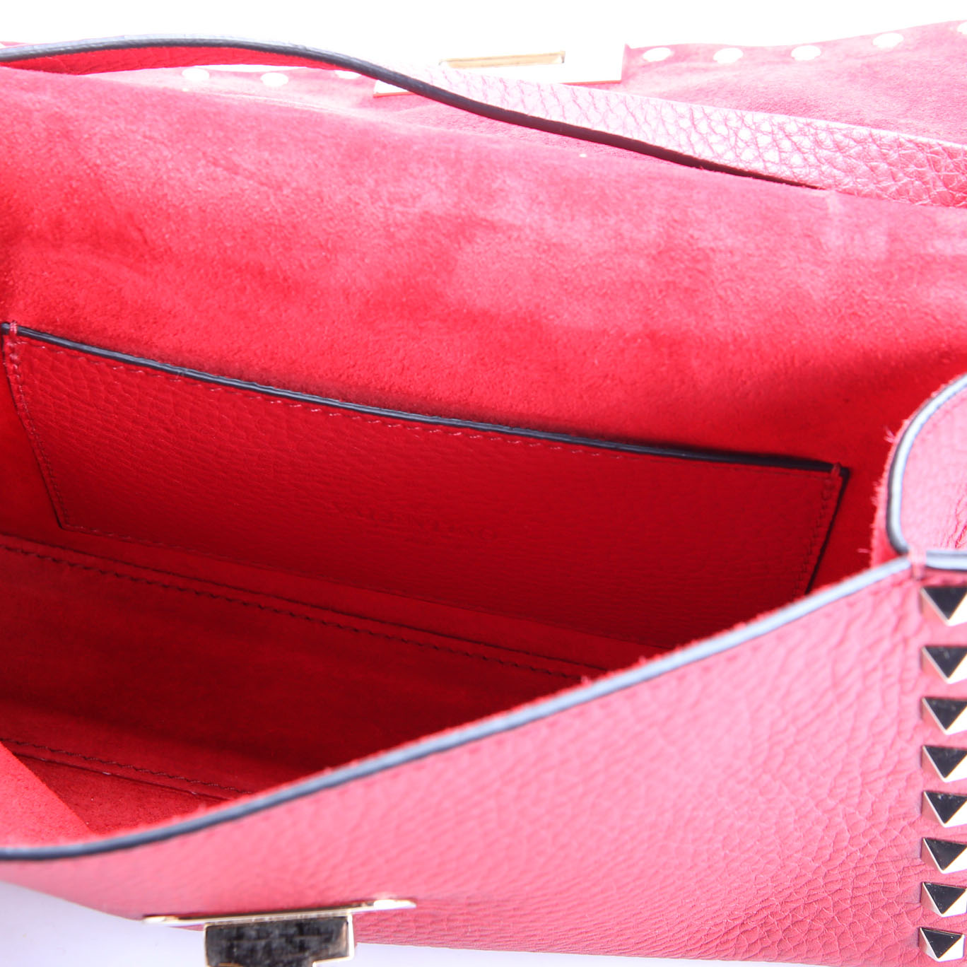 Rockstud Small Flip Lock Crossbody Red