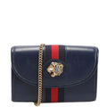 Gucci 573797 Rajah Web Mini Bag Leather Navy