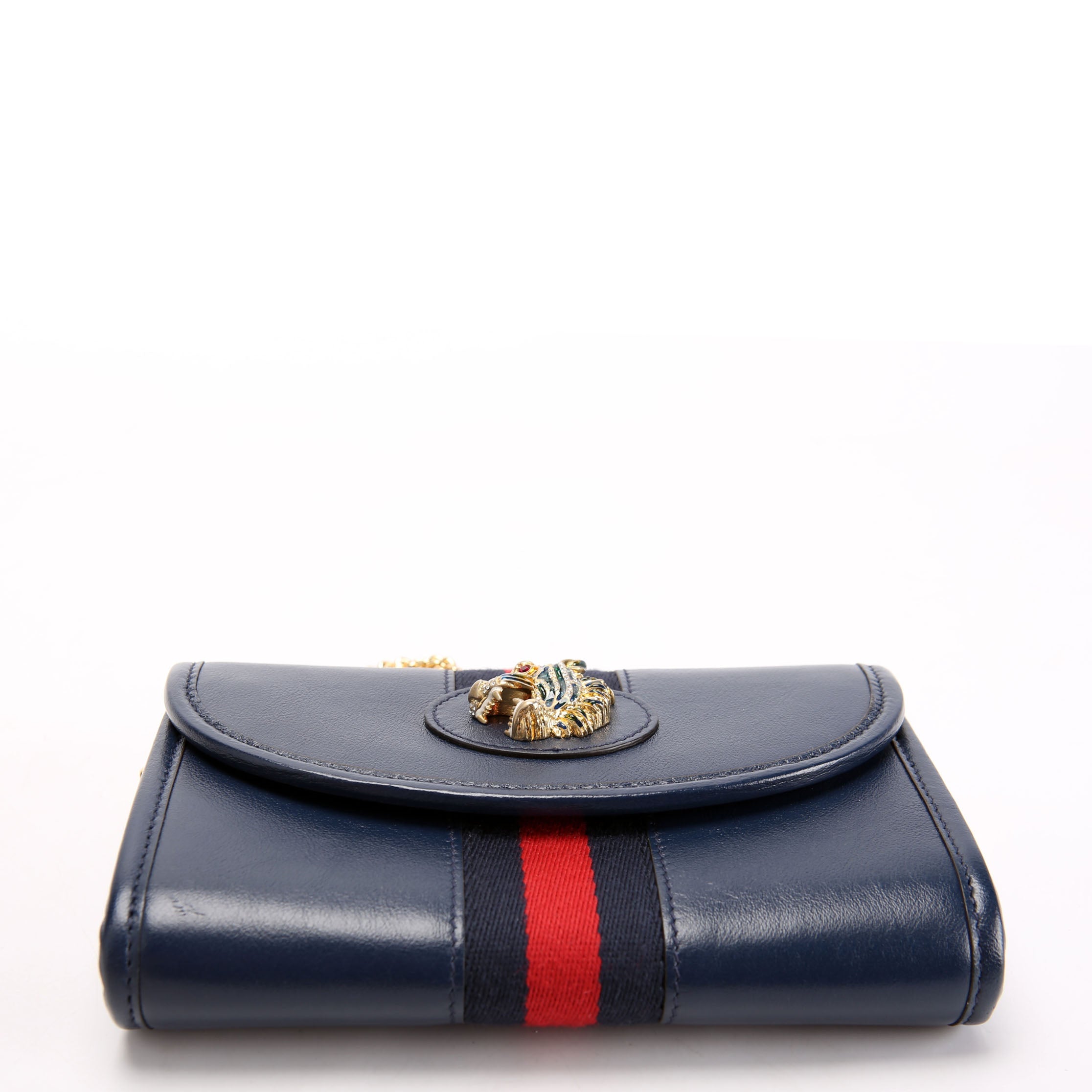 Gucci 573797 Rajah Web Mini Bag Leather Navy