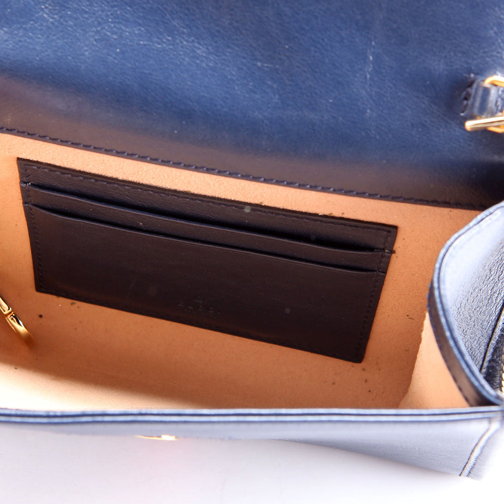Gucci 573797 Rajah Web Mini Bag Leather Navy