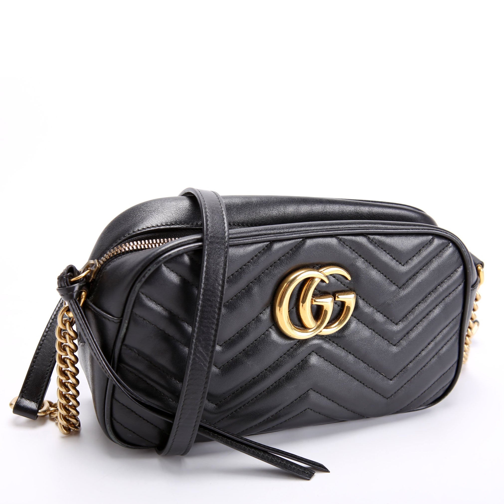 Gucci 447632 Marmont Small Leather Camera Black