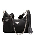 Prada 1BH204 Nylon Re-Edition 2005 Shoulder Bag Black/Silver