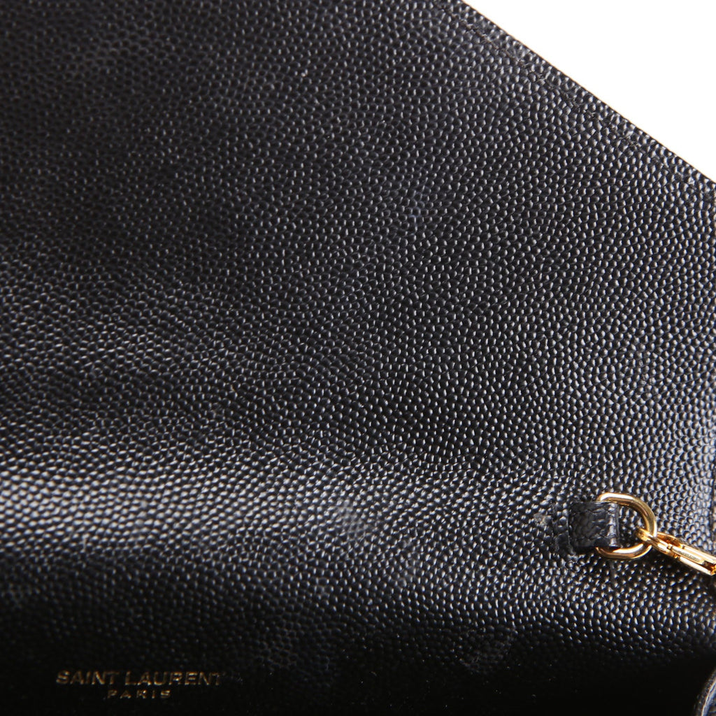 SAINT LAURENT Envelope Chain Wallet 393953 Black