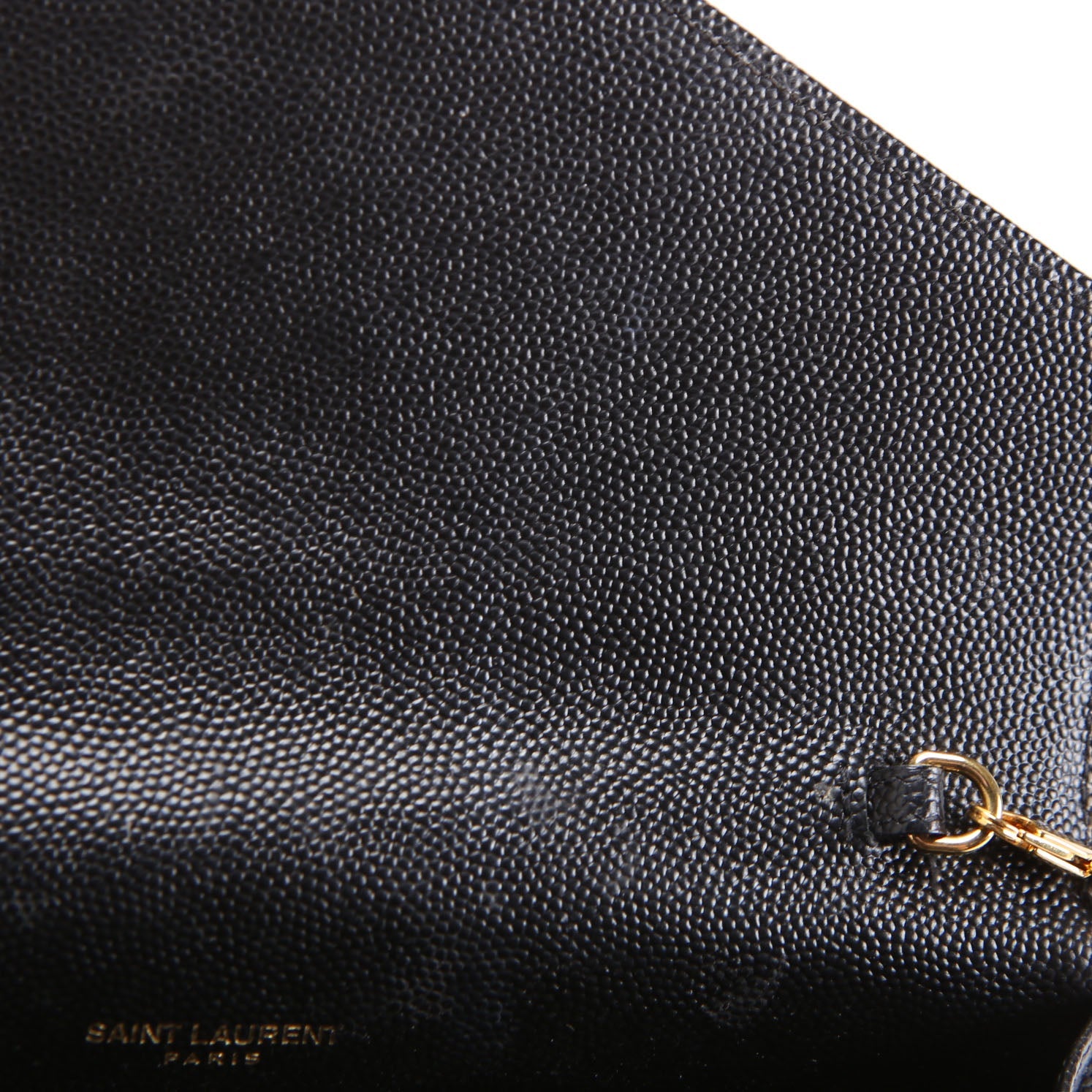 SAINT LAURENT Envelope Chain Wallet 393953 Black